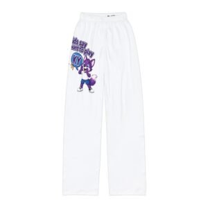 Kids Lounge Pants (AOP) — 'What Kids Say When They Want to Play' Cute Purple Fox Graphic