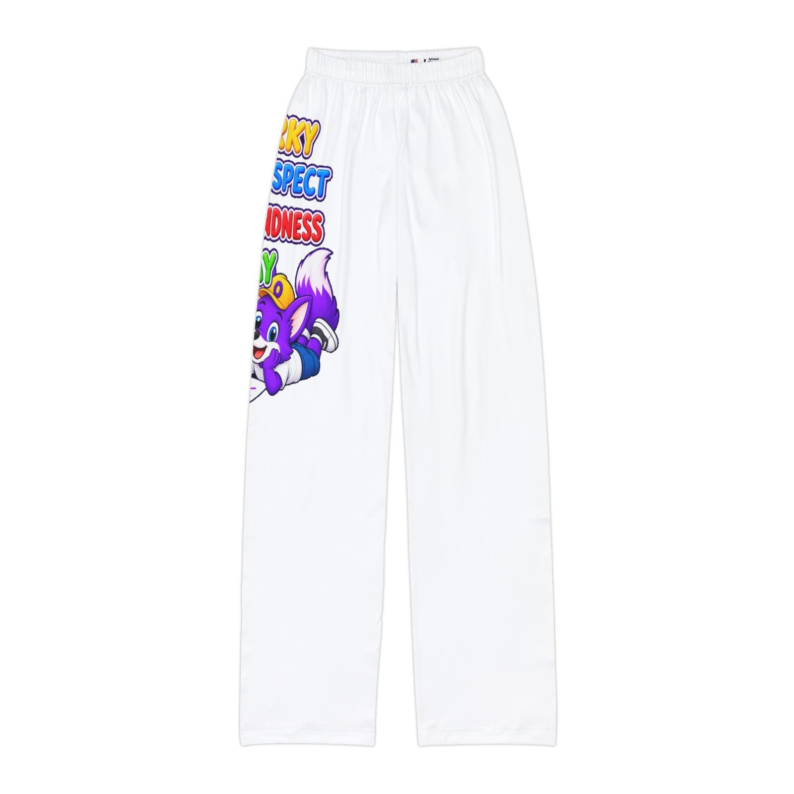Kids Lounge Pants – Colorful Cartoon Orky Respect Kindness Yay
