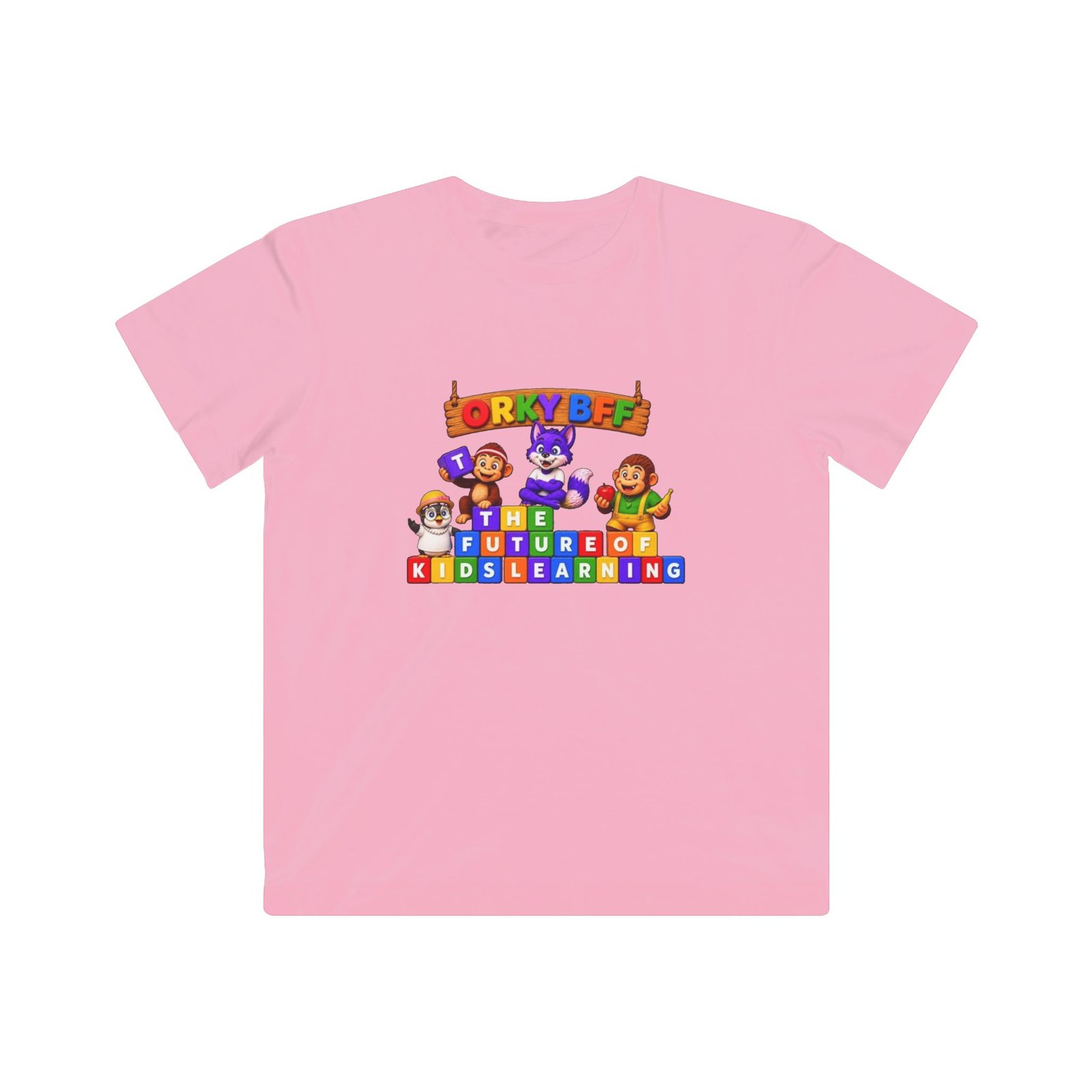 Kids Fine Jersey Tee— 'The Future of Kids Learning' Colorful Educational Block Design - Image 34