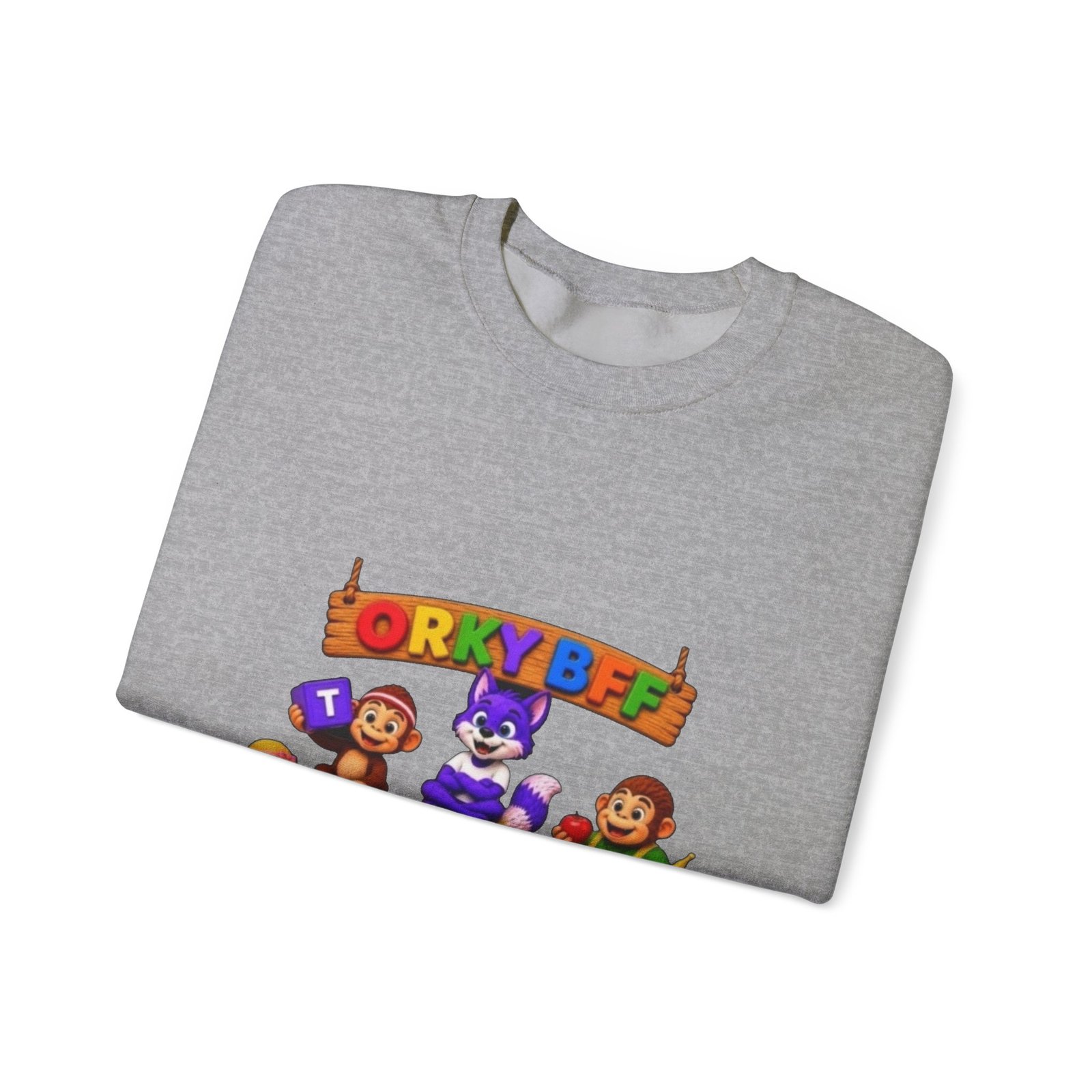 Unisex Heavy Blend™ Crewneck Sweatshirt - 'Orky Bff The Future of Kids Learning' - Image 23