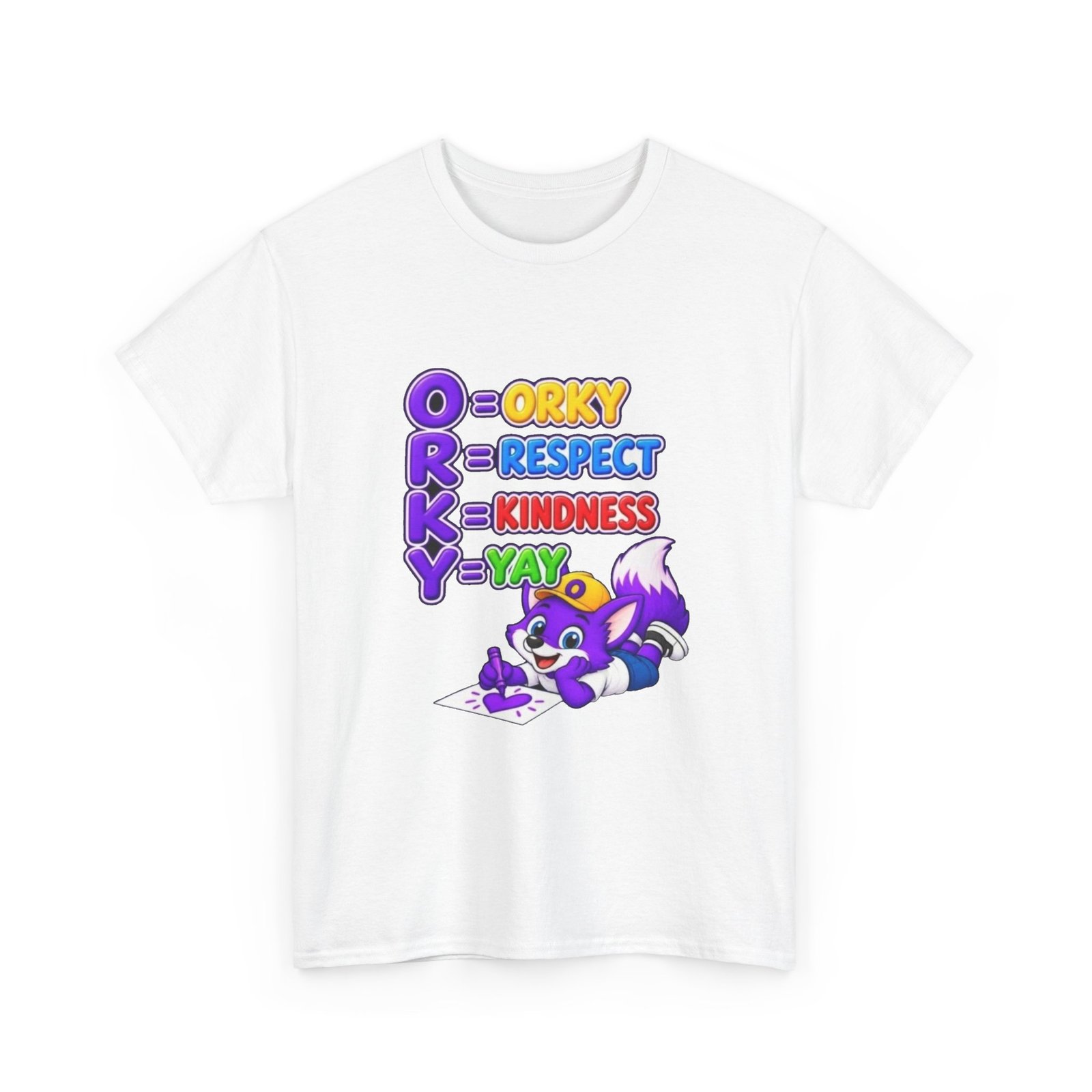 Unisex Heavy Cotton Tee – 'O R K Y' Respect & Kindness Yay