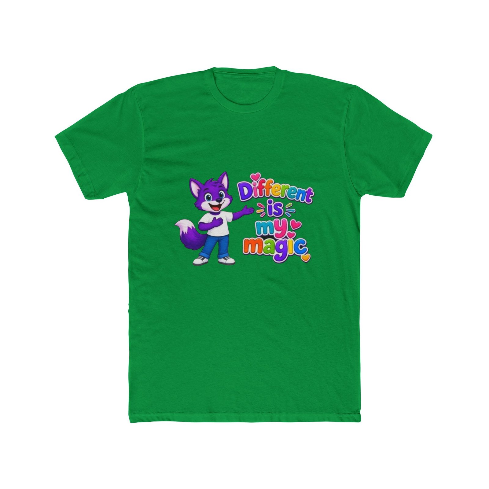 Unisex Cotton Crew Tee — "Different is My Magic" - Image 33