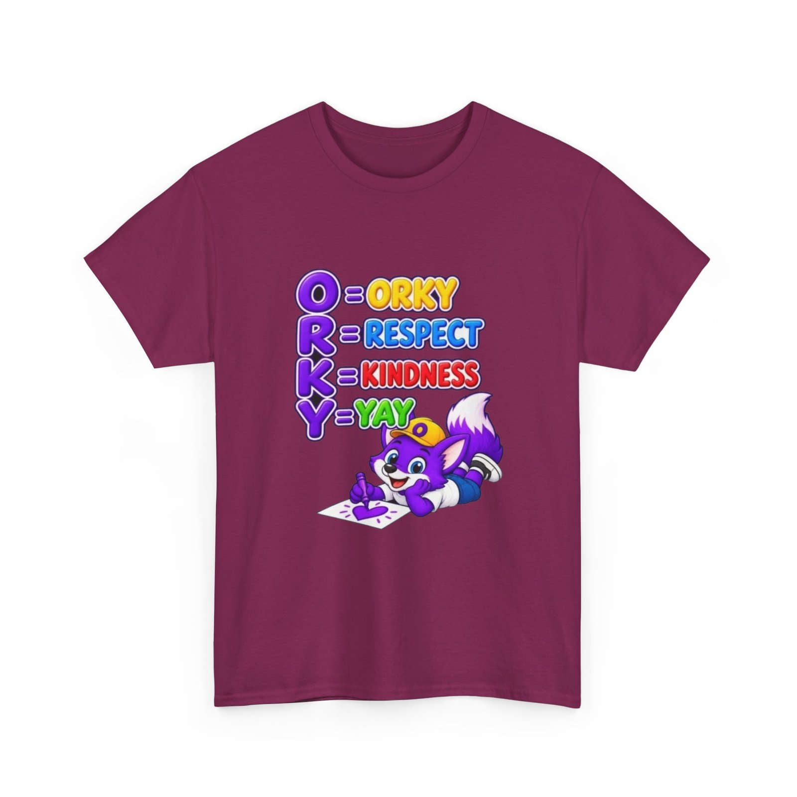 Unisex Heavy Cotton Tee – 'O R K Y' Respect & Kindness Yay - Image 45