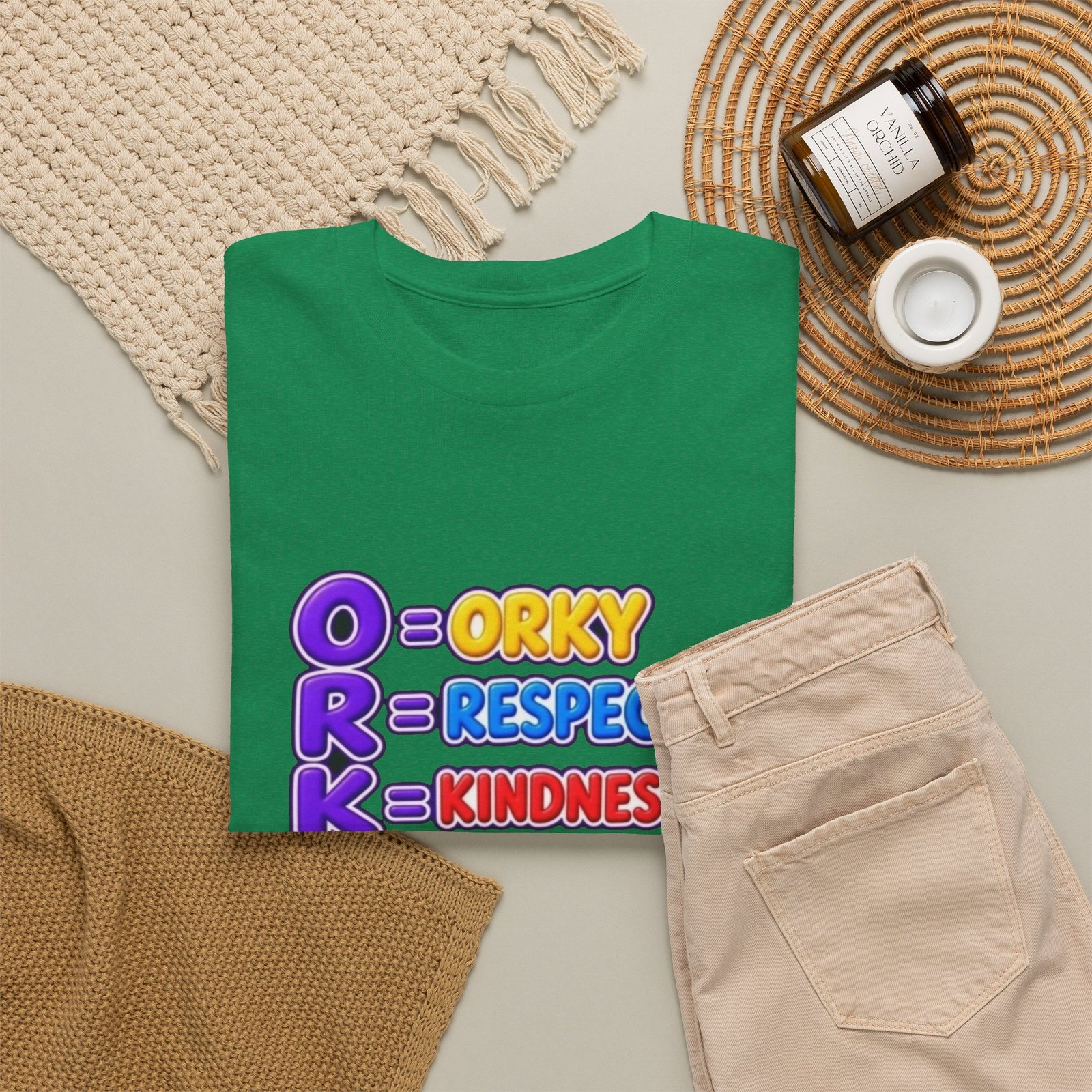Unisex Heavy Cotton Tee – 'O R K Y' Respect & Kindness Yay - Image 15