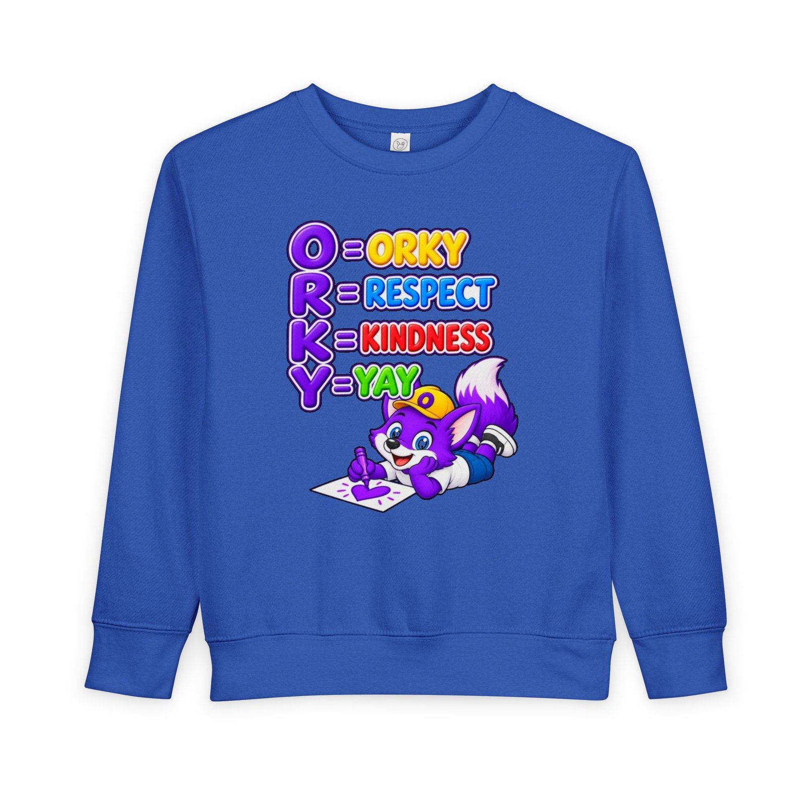 Toddler Sweatshirt — "ORKY Kindness Yay" Cute Fox - Image 13