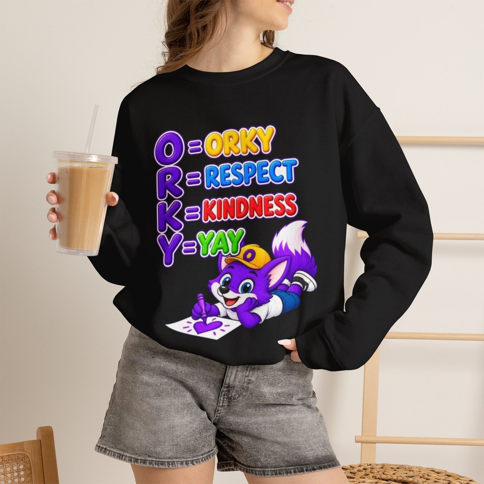 Unisex Heavy Blend™ Crewneck Sweatshirt — 'O = Orky, R = Respect, K = Kindness, Y = Yay' - Image 20