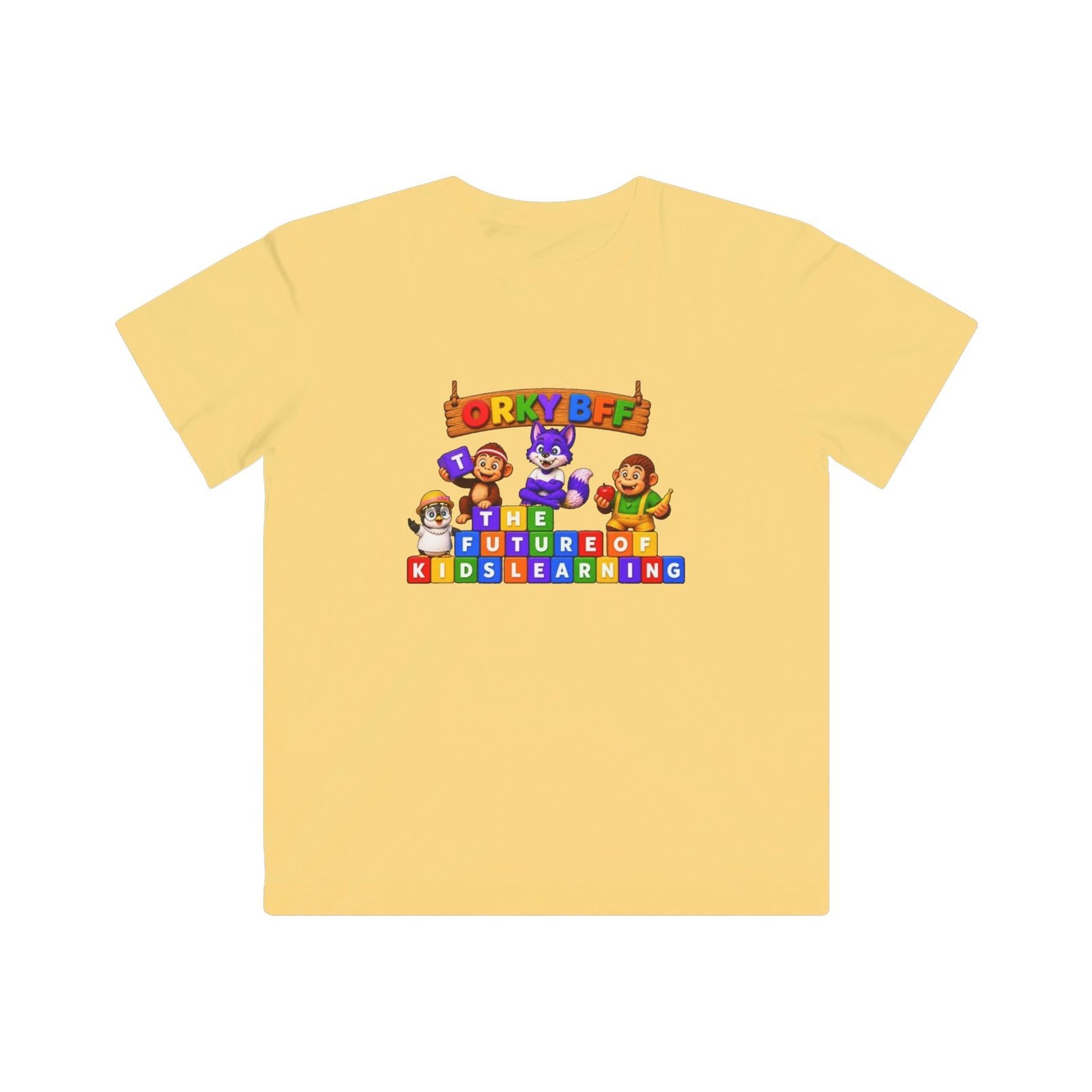 Kids Fine Jersey Tee— 'The Future of Kids Learning' Colorful Educational Block Design - Image 10