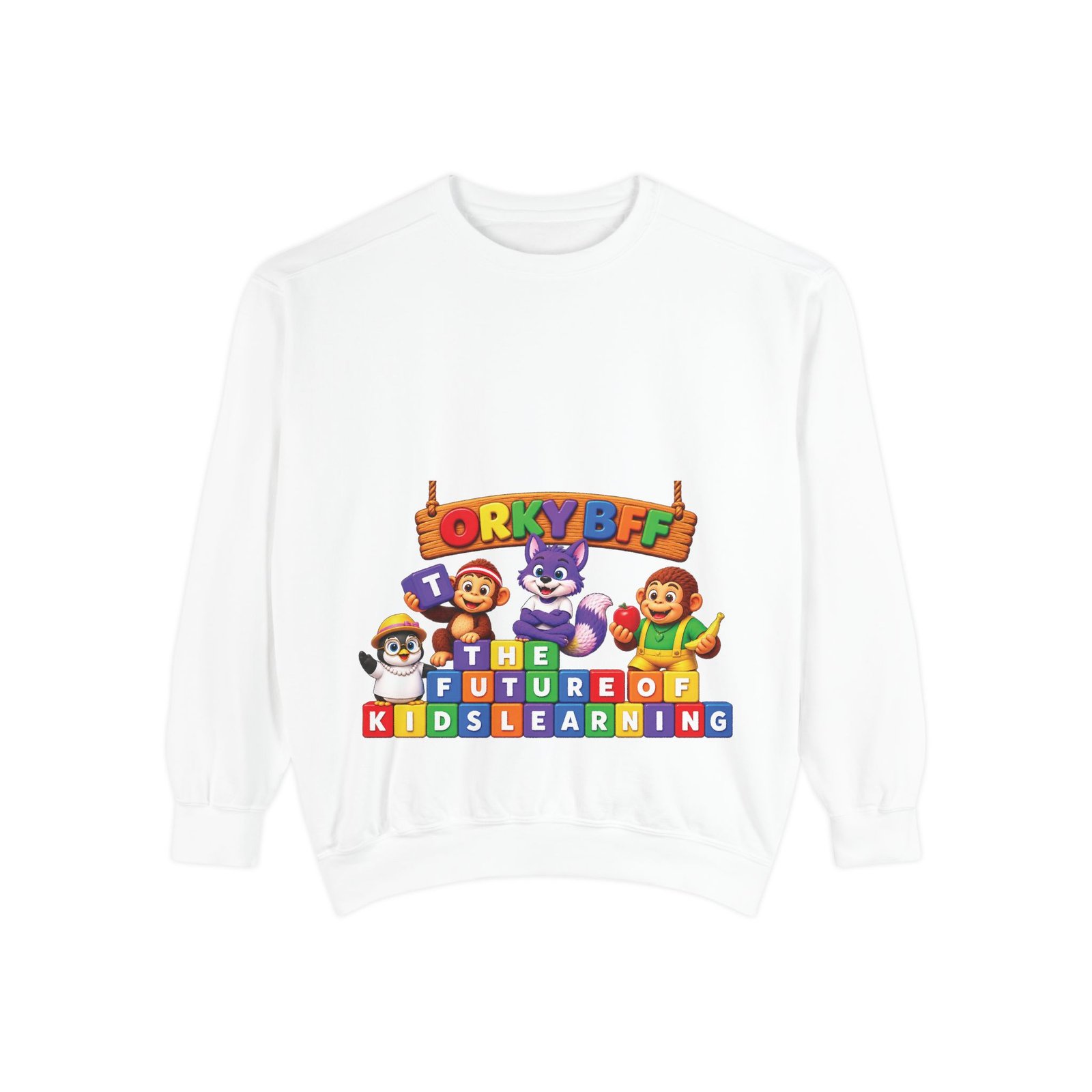 Kids Learning Crewneck Sweatshirt — 'StoryBFF: The Future of Kids Learning' Graphic