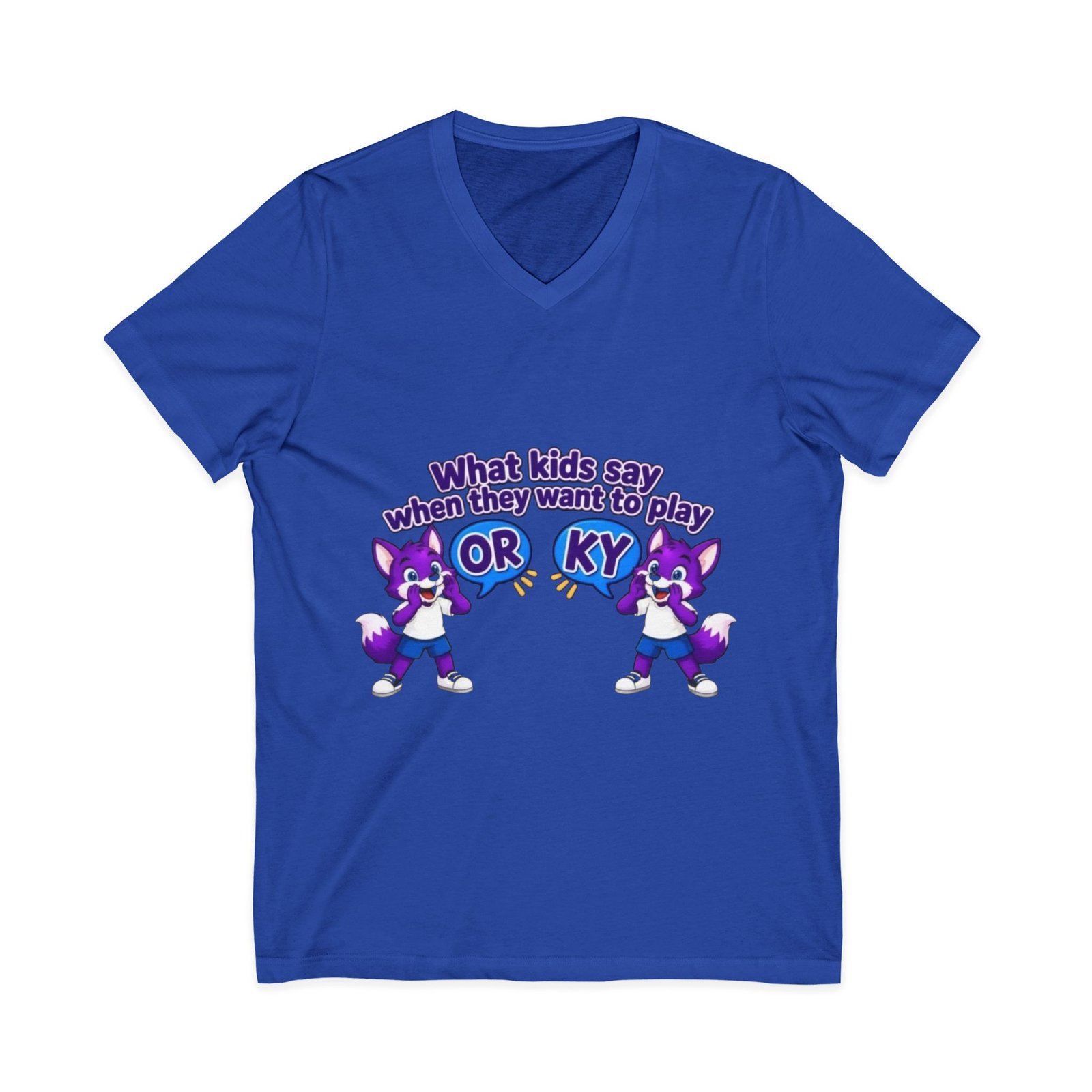 Unisex Jersey Short Sleeve V-Neck Tee — ' What Kids Say ' - Image 21