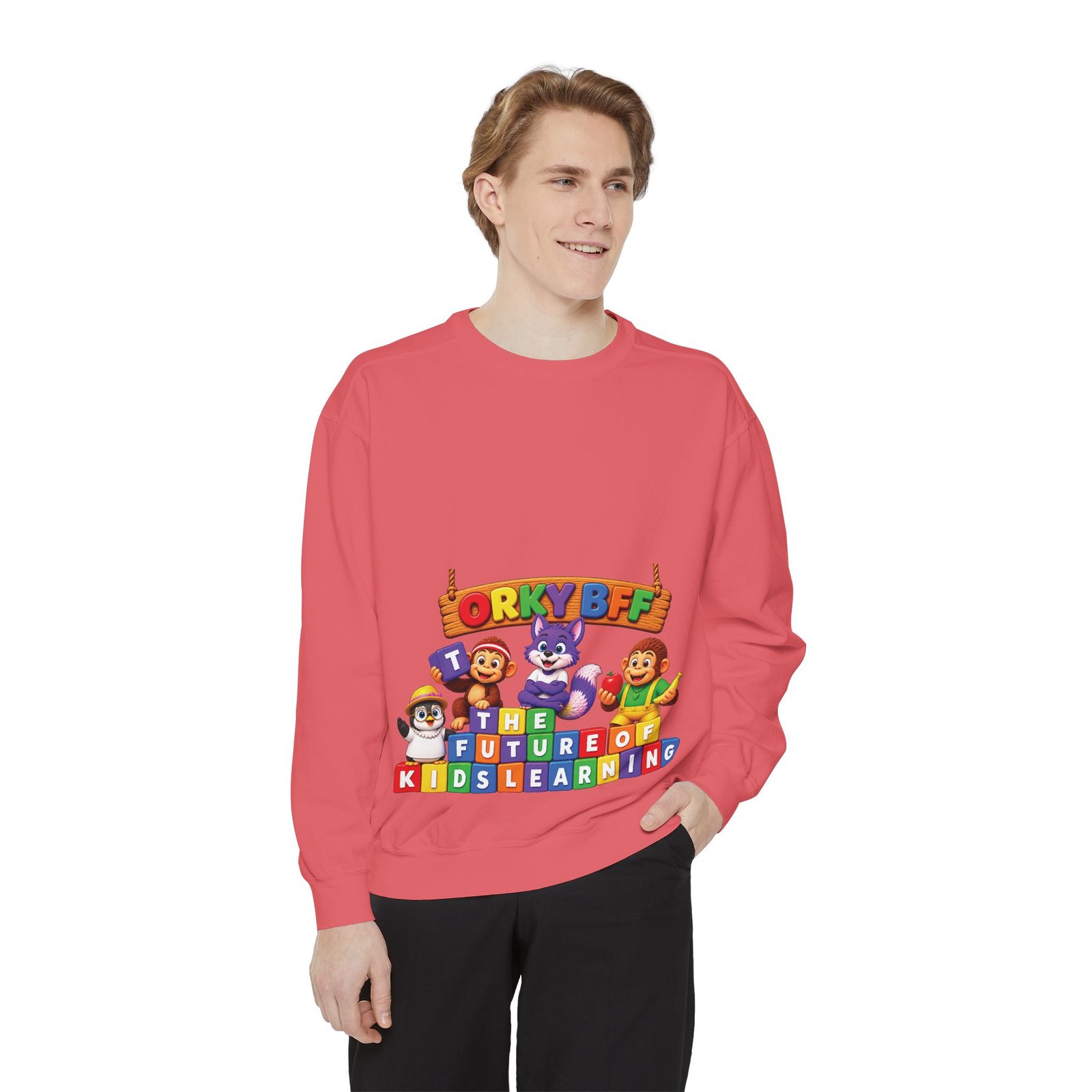 Kids Learning Crewneck Sweatshirt — 'StoryBFF: The Future of Kids Learning' Graphic - Image 99