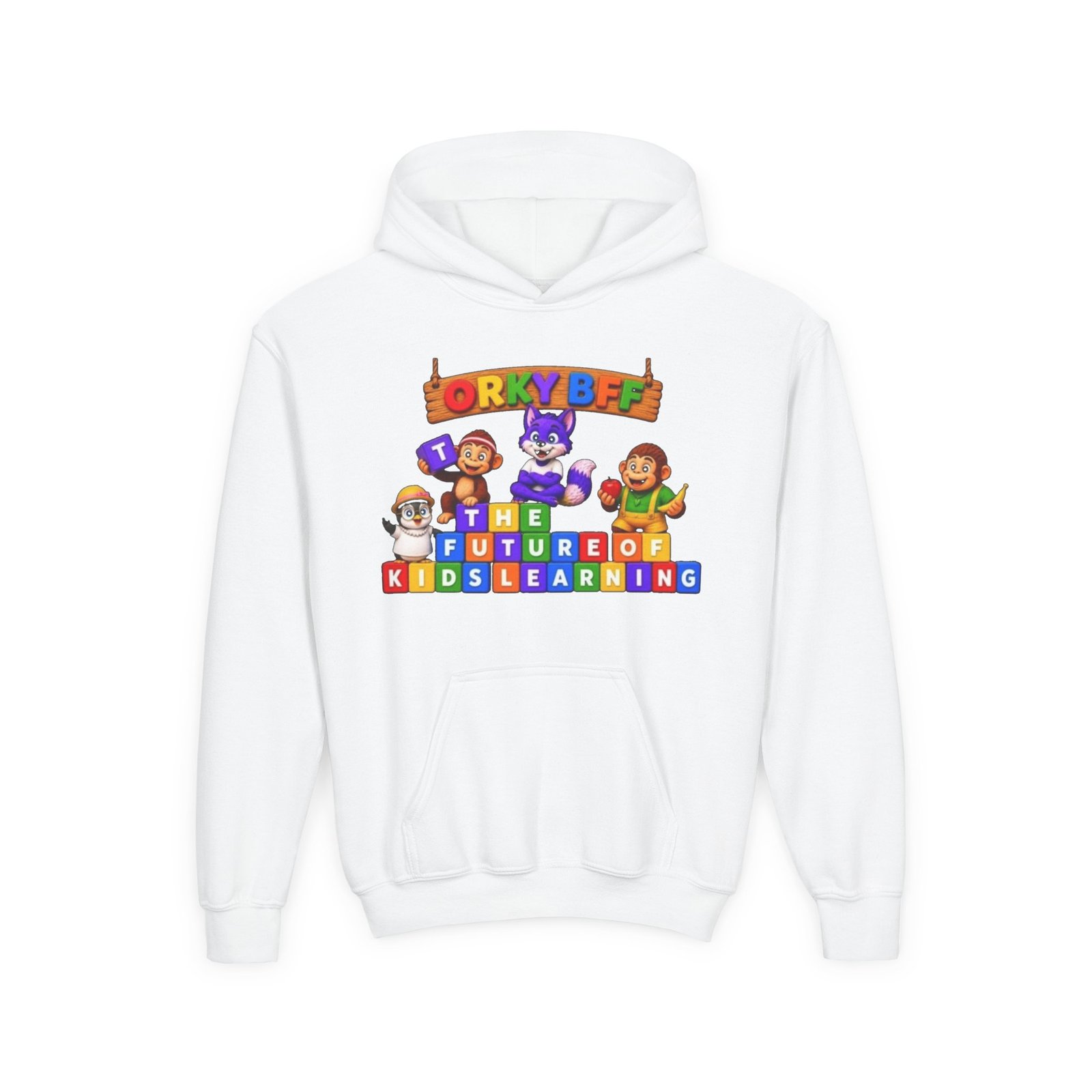 Youth Heavy Blend Hooded Sweatshirt – " The Future of Kids Learning" - Image 2