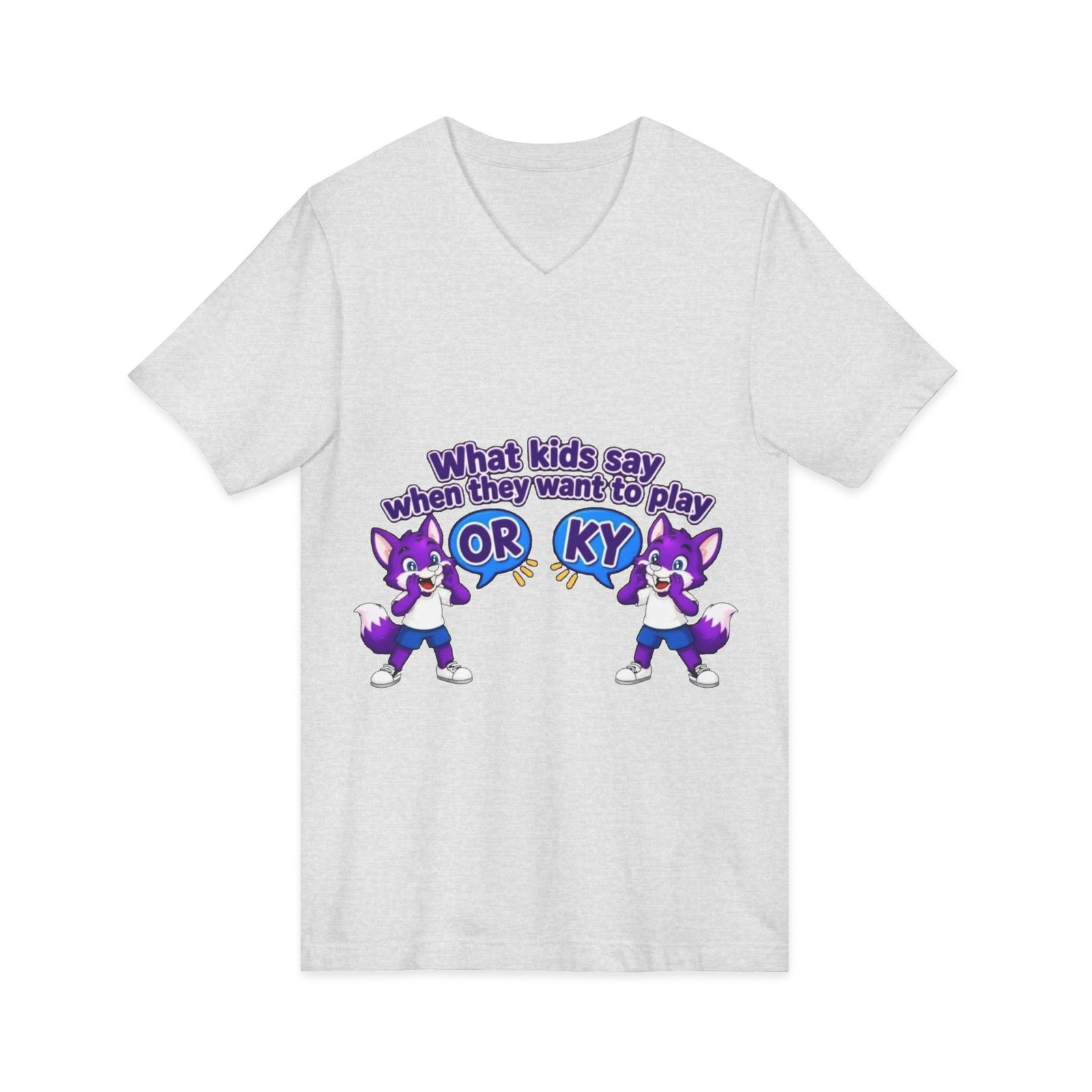 Unisex Jersey Short Sleeve V-Neck Tee — ' What Kids Say ' - Image 7