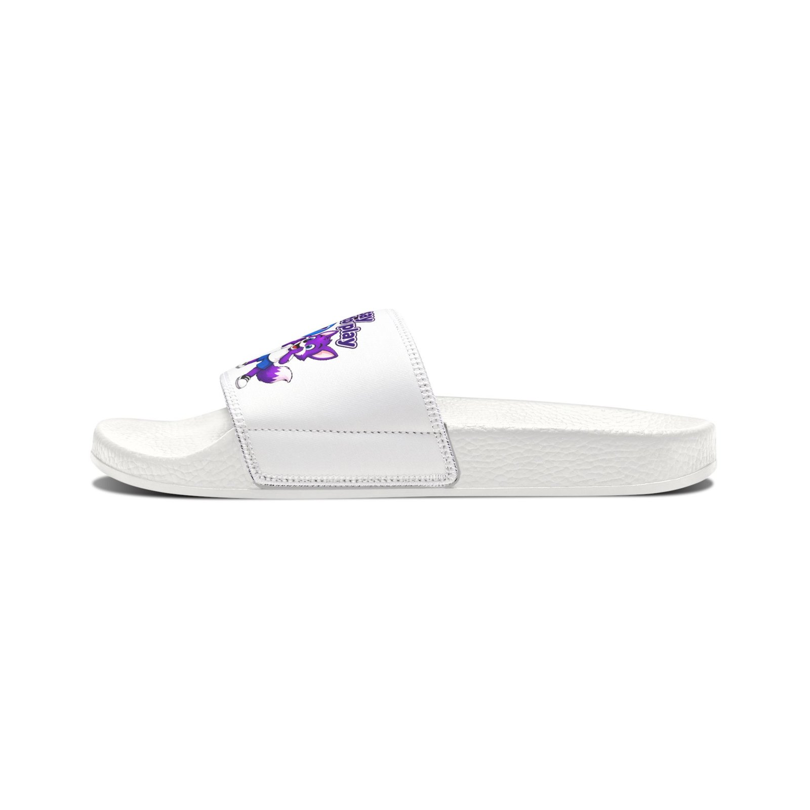 Youth Removable-Strap Sandals – 'What Kids Say When They Want to Play' Funny Purple Fox - Image 4
