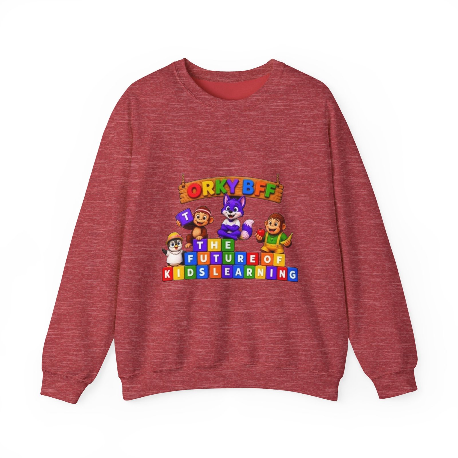 Unisex Heavy Blend™ Crewneck Sweatshirt - 'Orky Bff The Future of Kids Learning' - Image 51