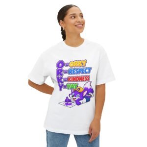 Unisex Oversized Boxy Tee— Orky = Respect, Kindness, Yay Kids T-Shirt
