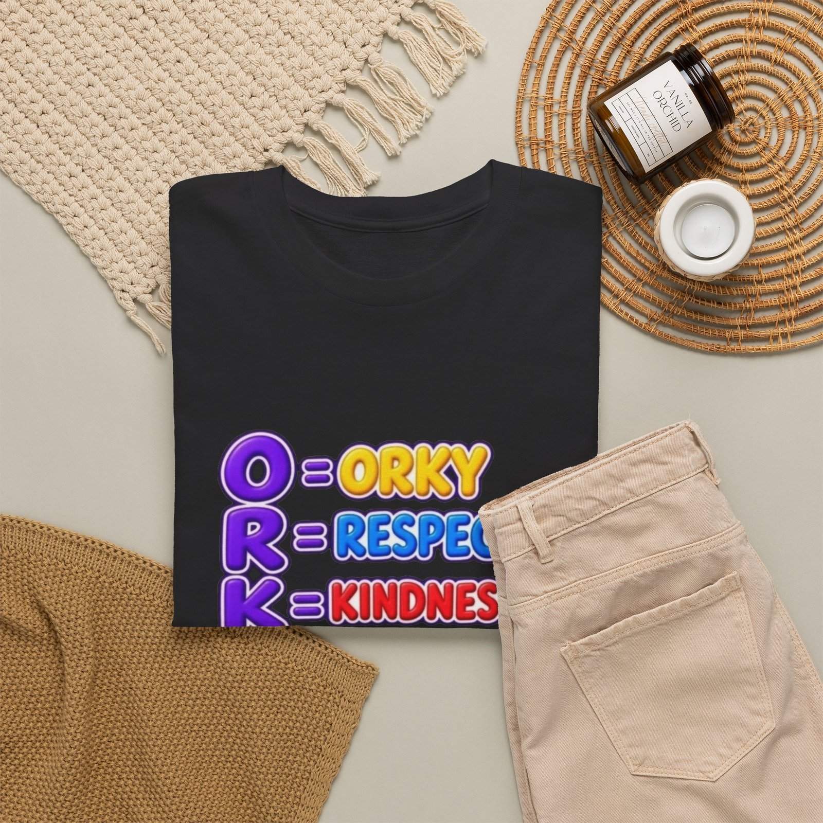 Unisex Heavy Cotton Tee – 'O R K Y' Respect & Kindness Yay - Image 7