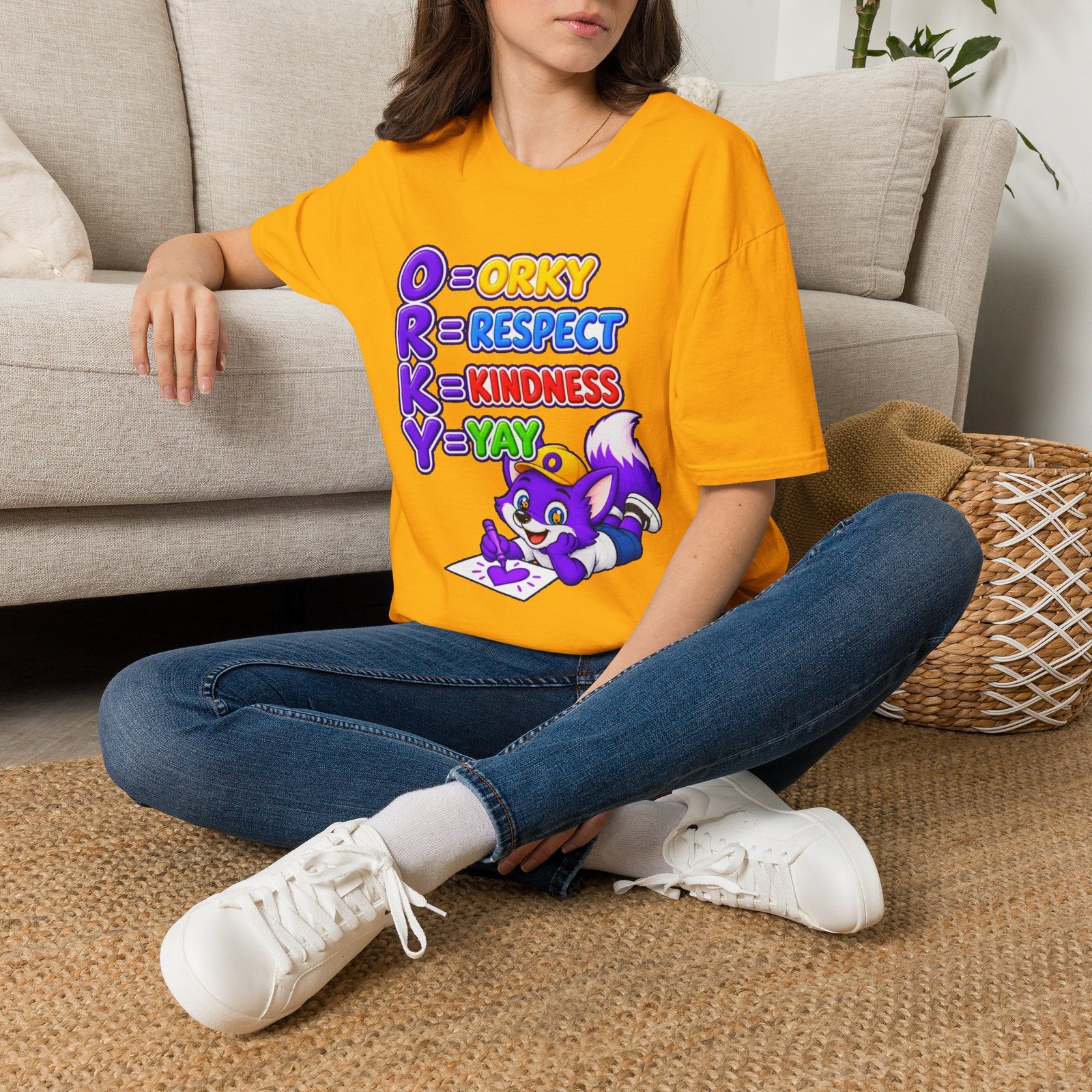Unisex Softstyle T-Shirt — Orky Respect Kindness Kids Yay - Image 17