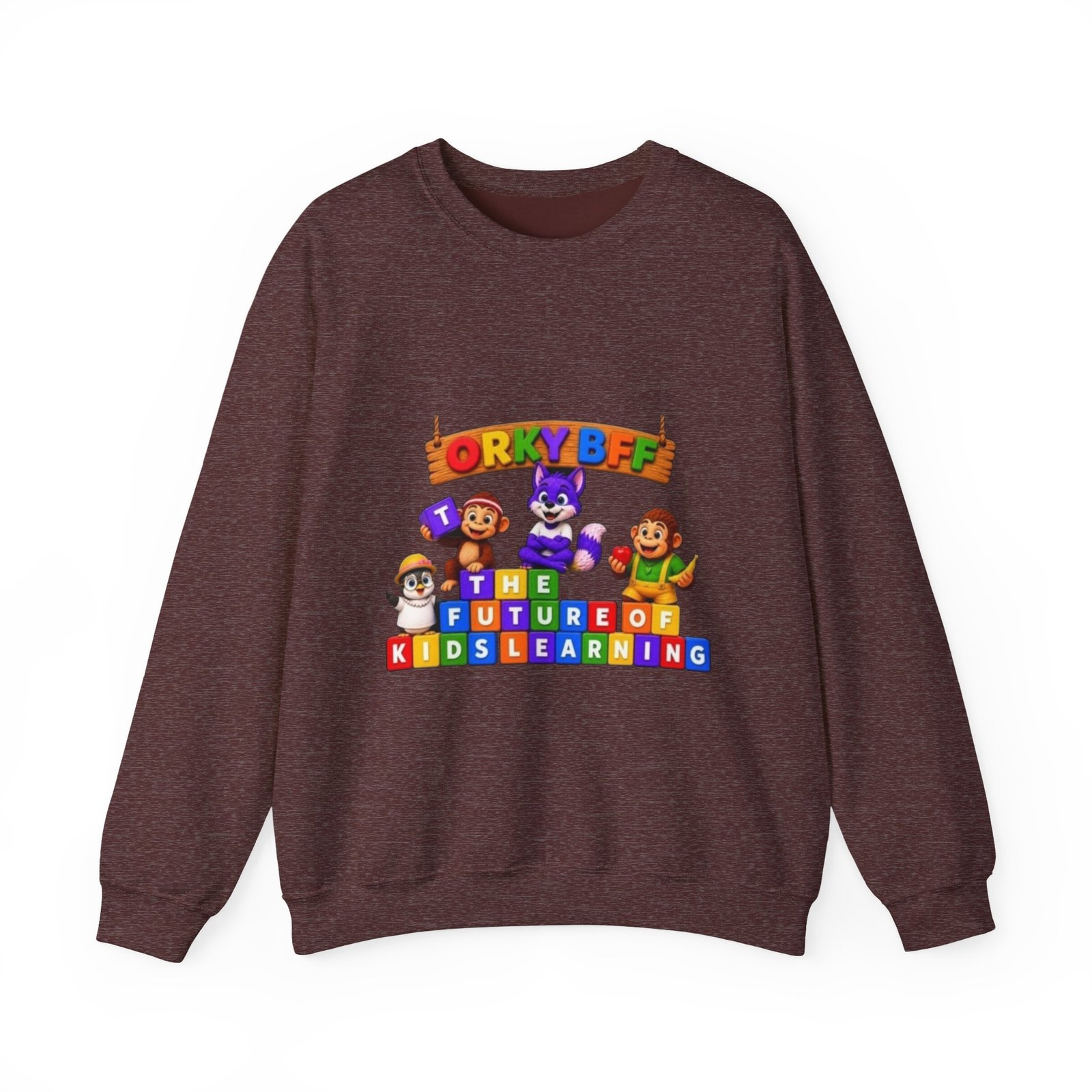 Unisex Heavy Blend™ Crewneck Sweatshirt - 'Orky Bff The Future of Kids Learning' - Image 11