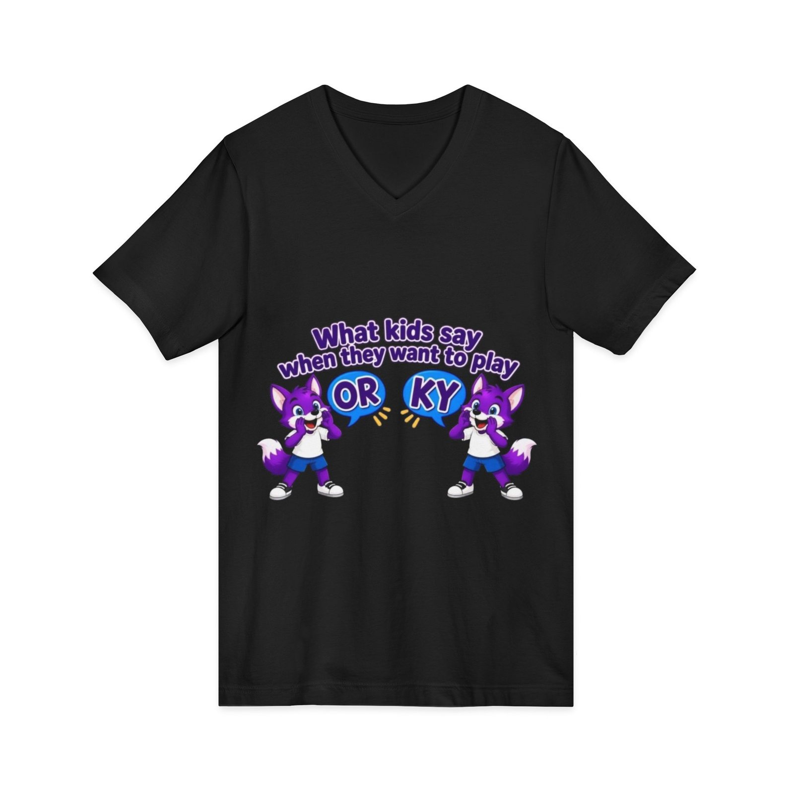 Unisex Jersey Short Sleeve V-Neck Tee — ' What Kids Say ' - Image 15