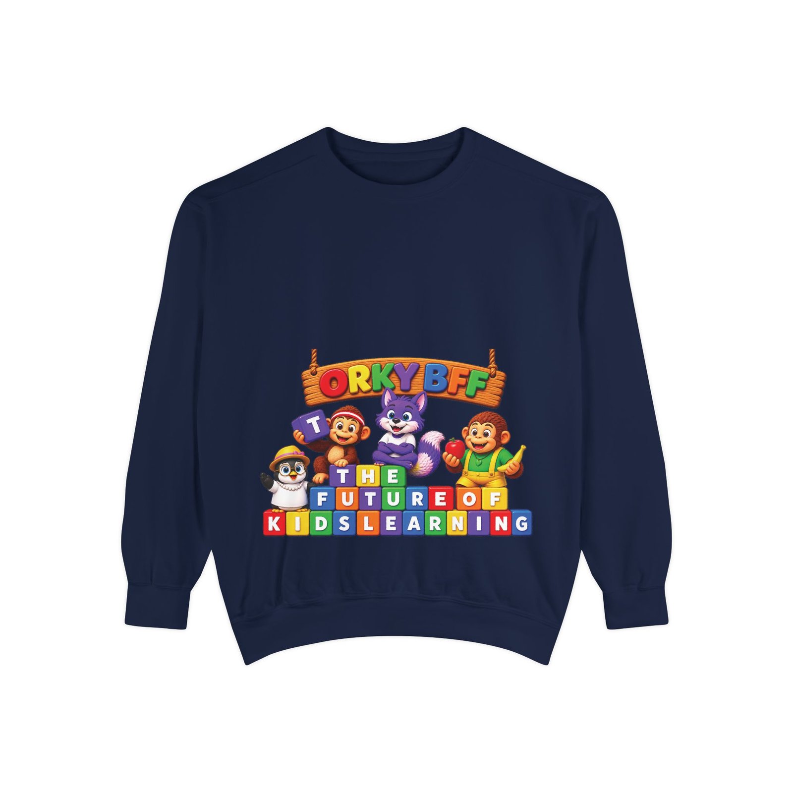 Kids Learning Crewneck Sweatshirt — 'StoryBFF: The Future of Kids Learning' Graphic - Image 79
