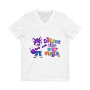 Unisex Jersey Short Sleeve V-Neck Tee — Different Is My Magic