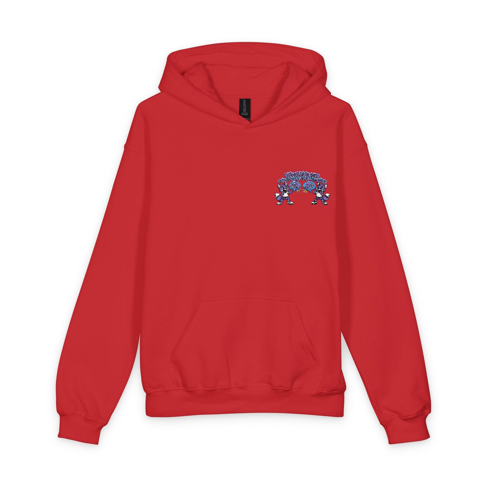 Softstyle Youth Midweight Hooded Sweatshirt— what kids say orky the purple fox - Image 57