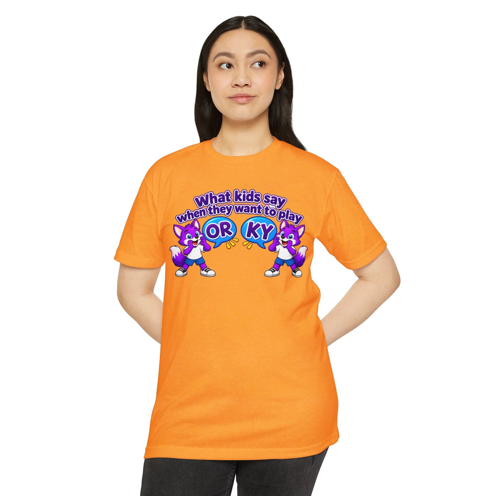 Unisex CVC Jersey T-shirt ___ What Kids Say When They Want to Play "ORKY" T-Shirt - Image 10