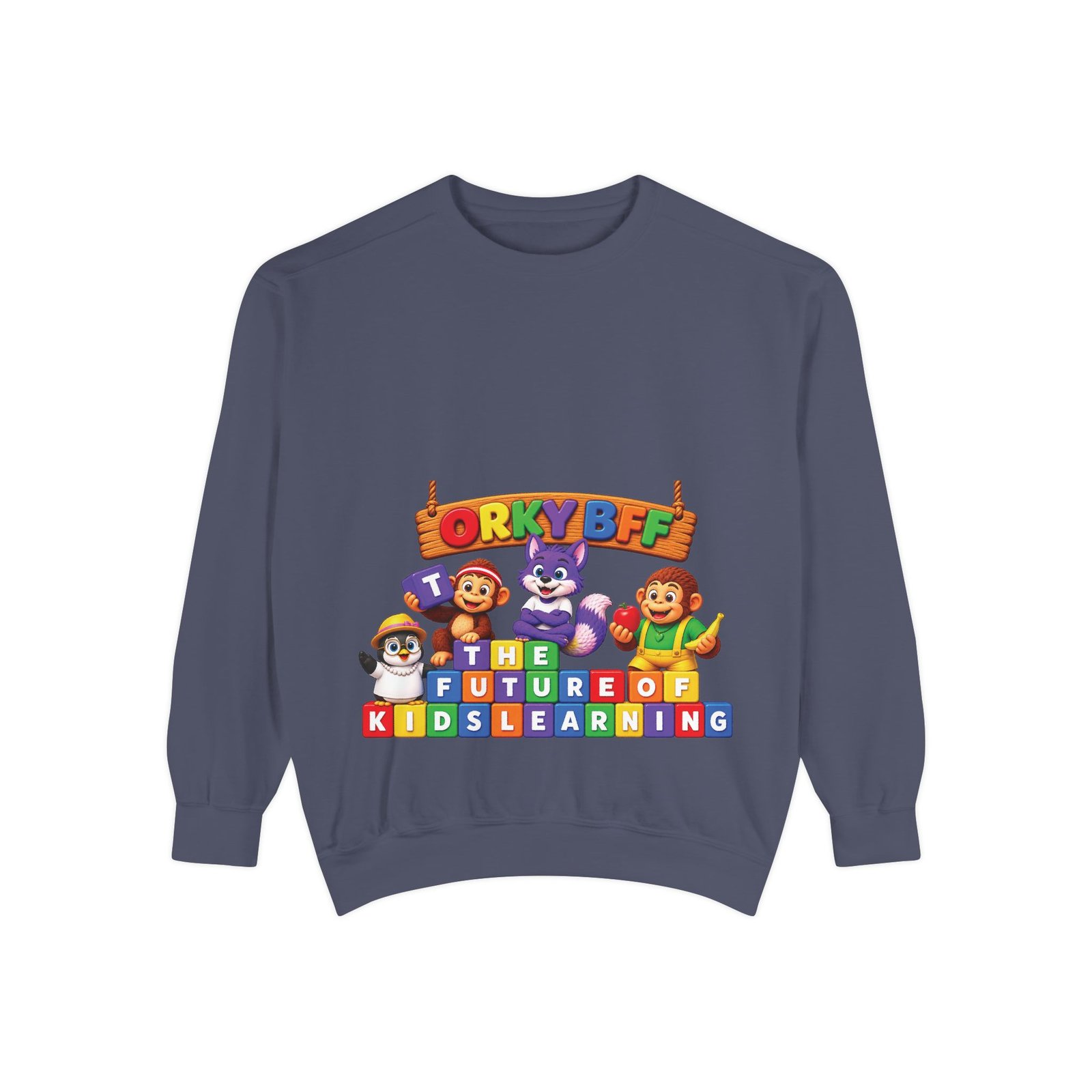 Kids Learning Crewneck Sweatshirt — 'StoryBFF: The Future of Kids Learning' Graphic - Image 73