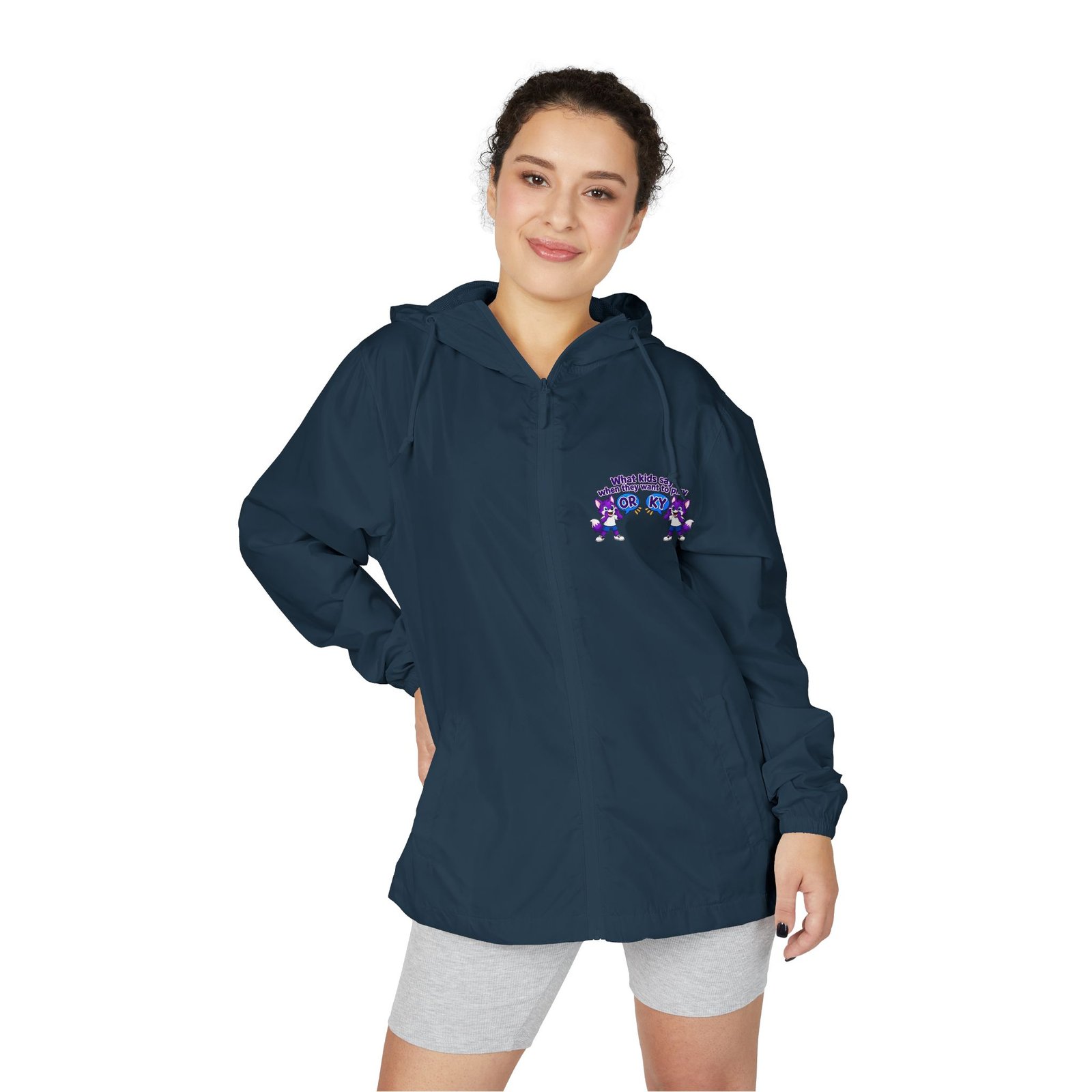 Unisex Full-Zip Windbreaker Jacket - What Kids Say When They Want To Play - Image 12