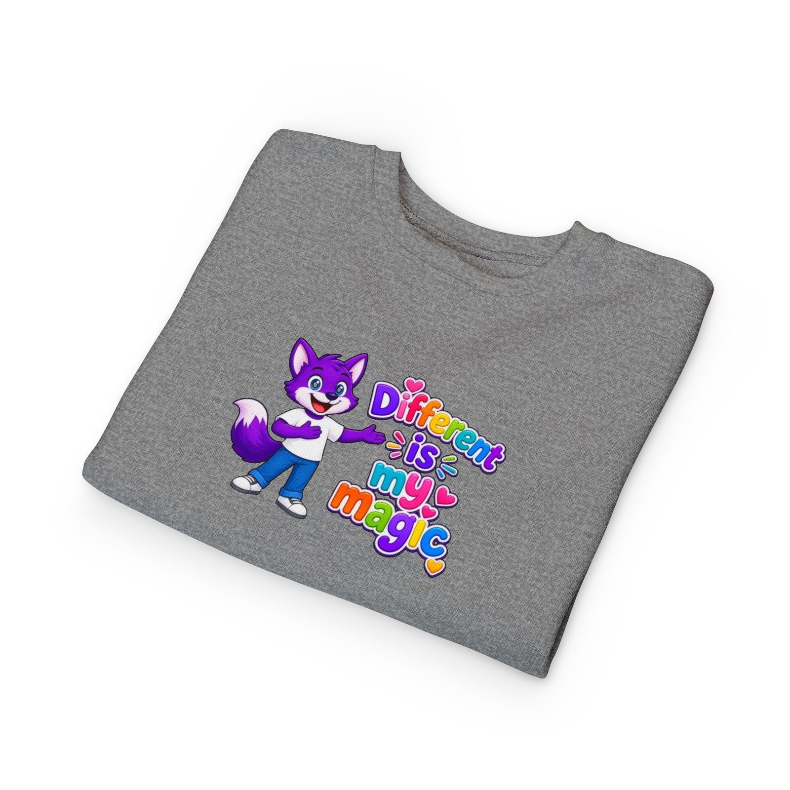 Toddler Sweatshirt — "Different is My Magic" Cute Fox - Image 11