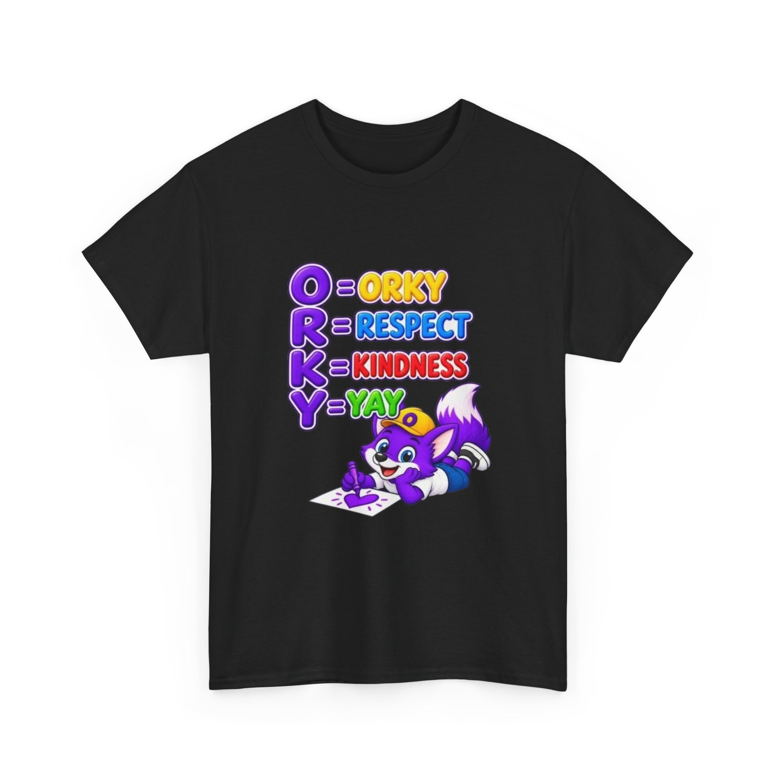 Unisex Heavy Cotton Tee – 'O R K Y' Respect & Kindness Yay - Image 5