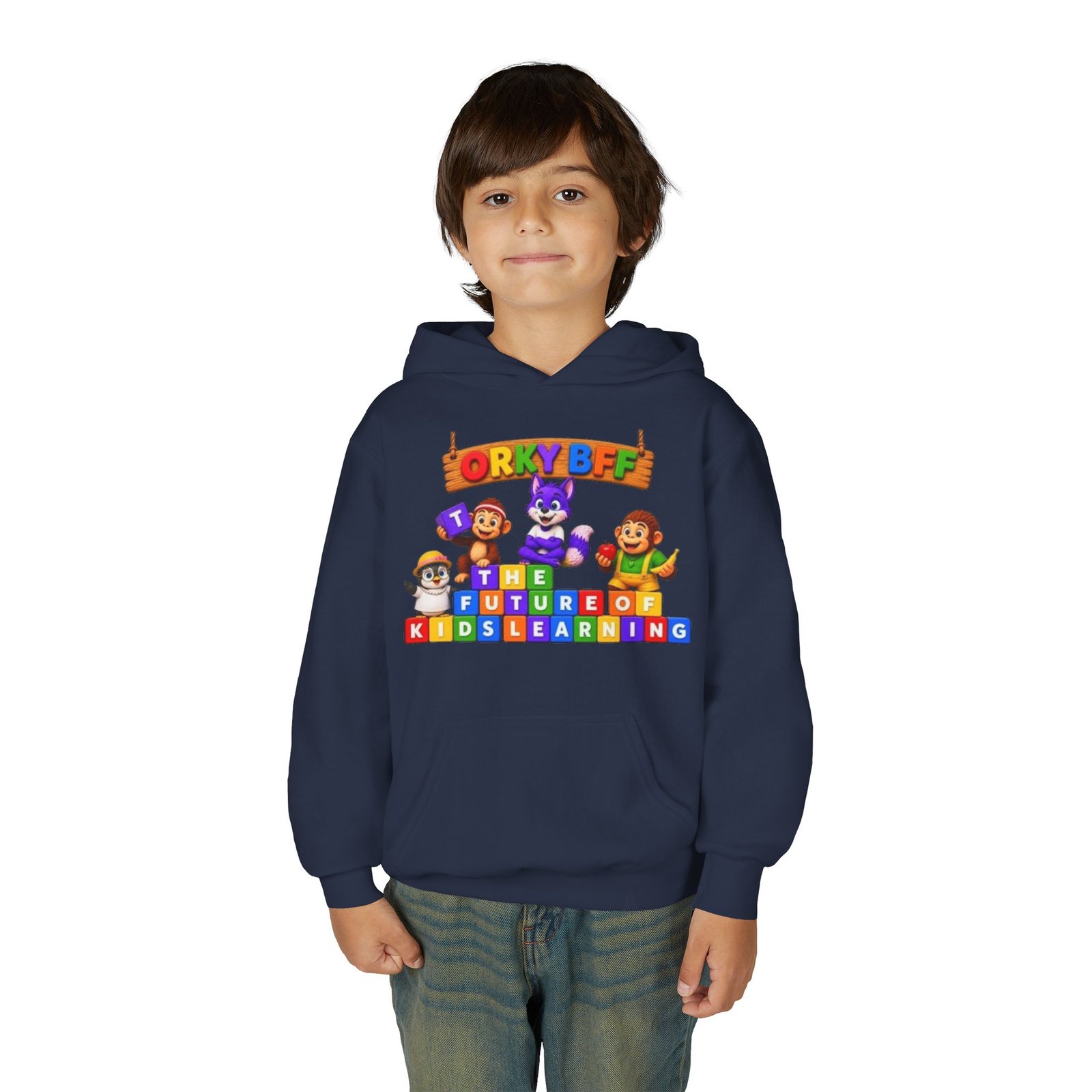Youth Heavy Blend Hooded Sweatshirt – " The Future of Kids Learning" - Image 47