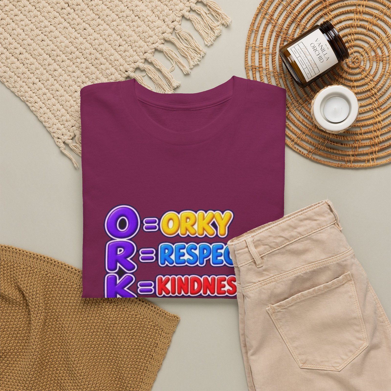 Unisex Heavy Cotton Tee – 'O R K Y' Respect & Kindness Yay - Image 47