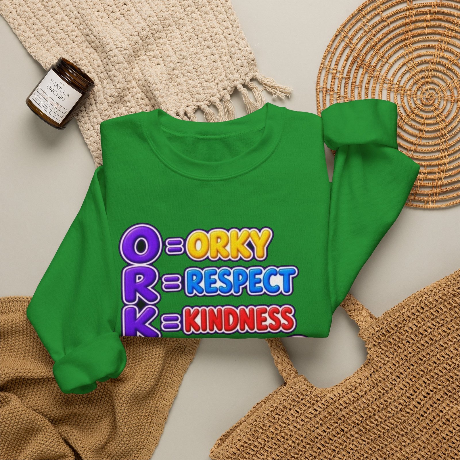 Unisex Heavy Blend™ Crewneck Sweatshirt — 'O = Orky, R = Respect, K = Kindness, Y = Yay' - Image 44