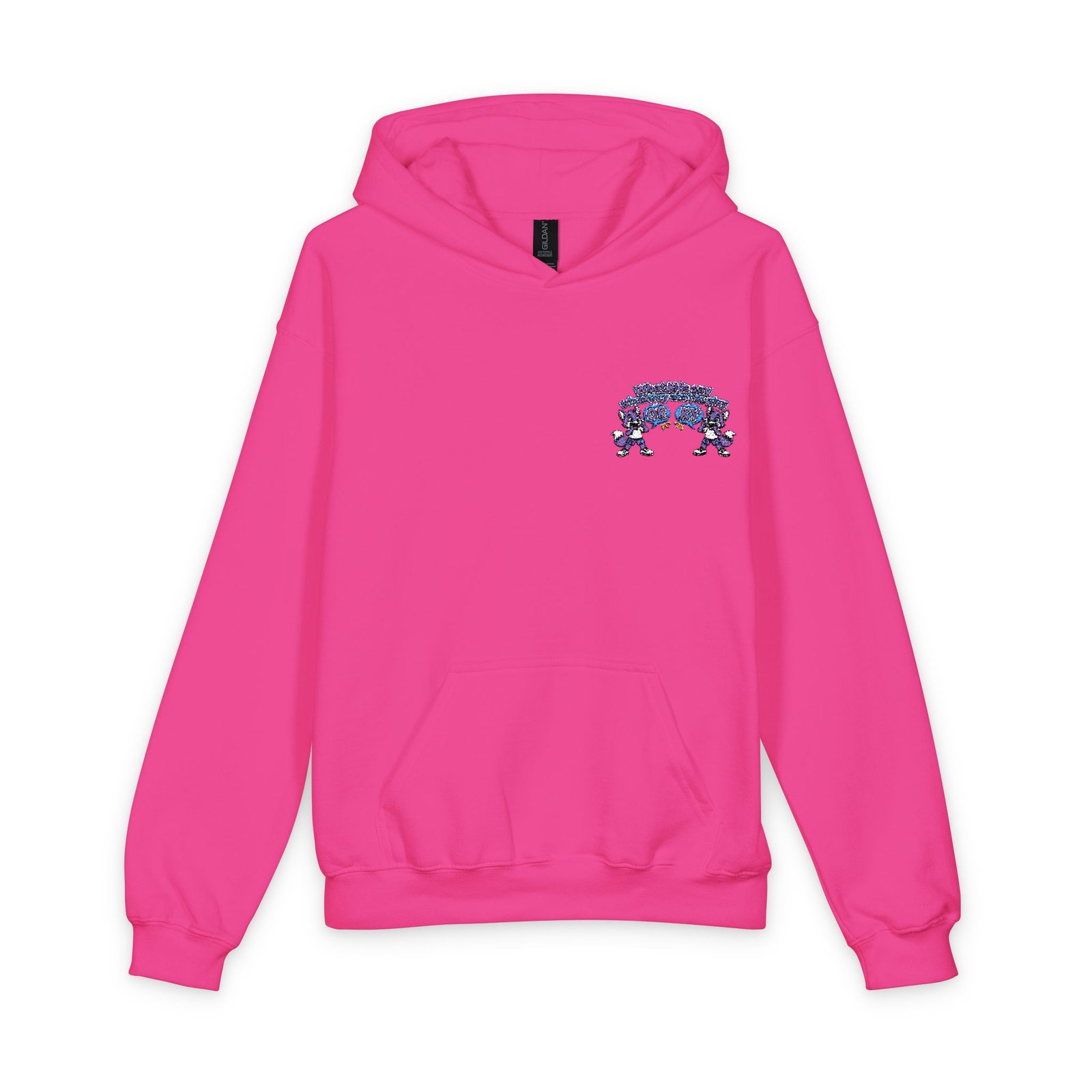 Softstyle Youth Midweight Hooded Sweatshirt— what kids say orky the purple fox - Image 53