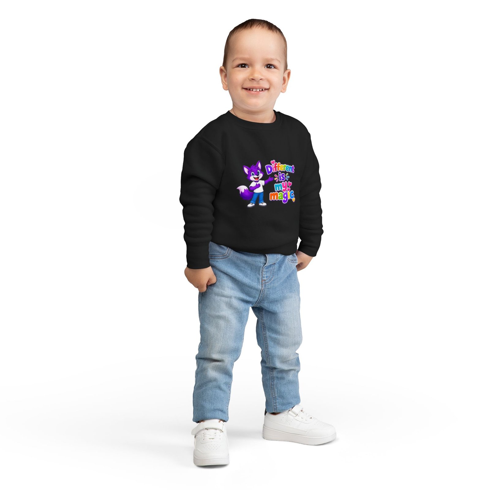 Toddler Sweatshirt — "Different is My Magic" Cute Fox - Image 20