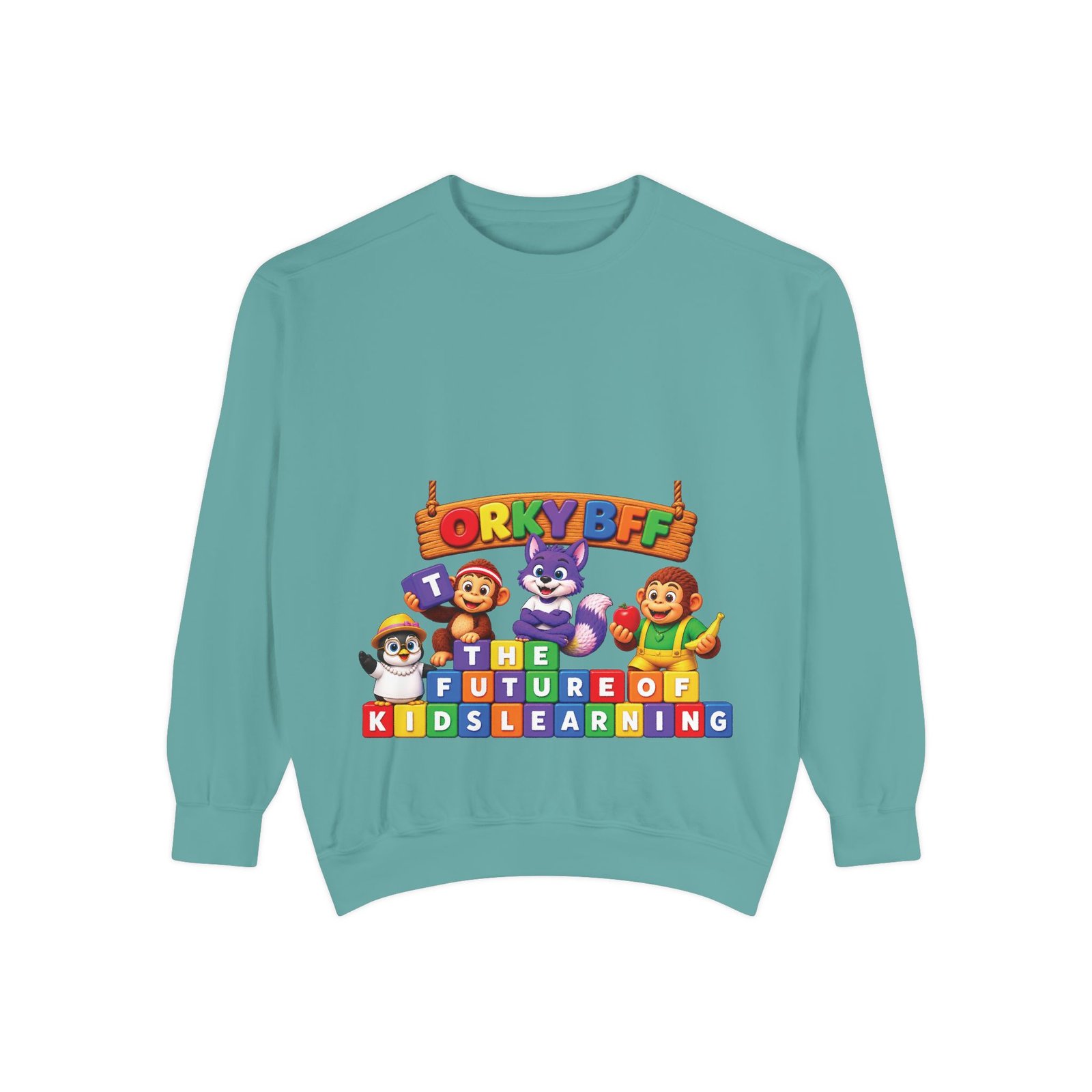 Kids Learning Crewneck Sweatshirt — 'StoryBFF: The Future of Kids Learning' Graphic - Image 43