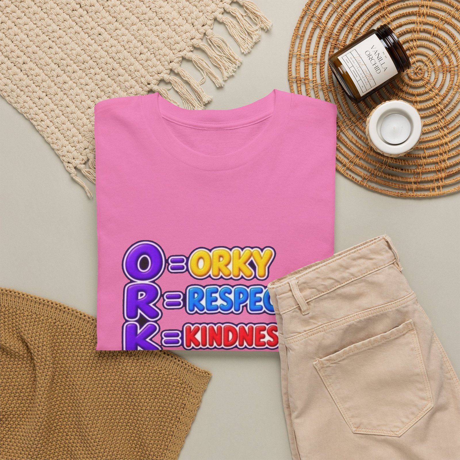 Unisex Heavy Cotton Tee – 'O R K Y' Respect & Kindness Yay - Image 43