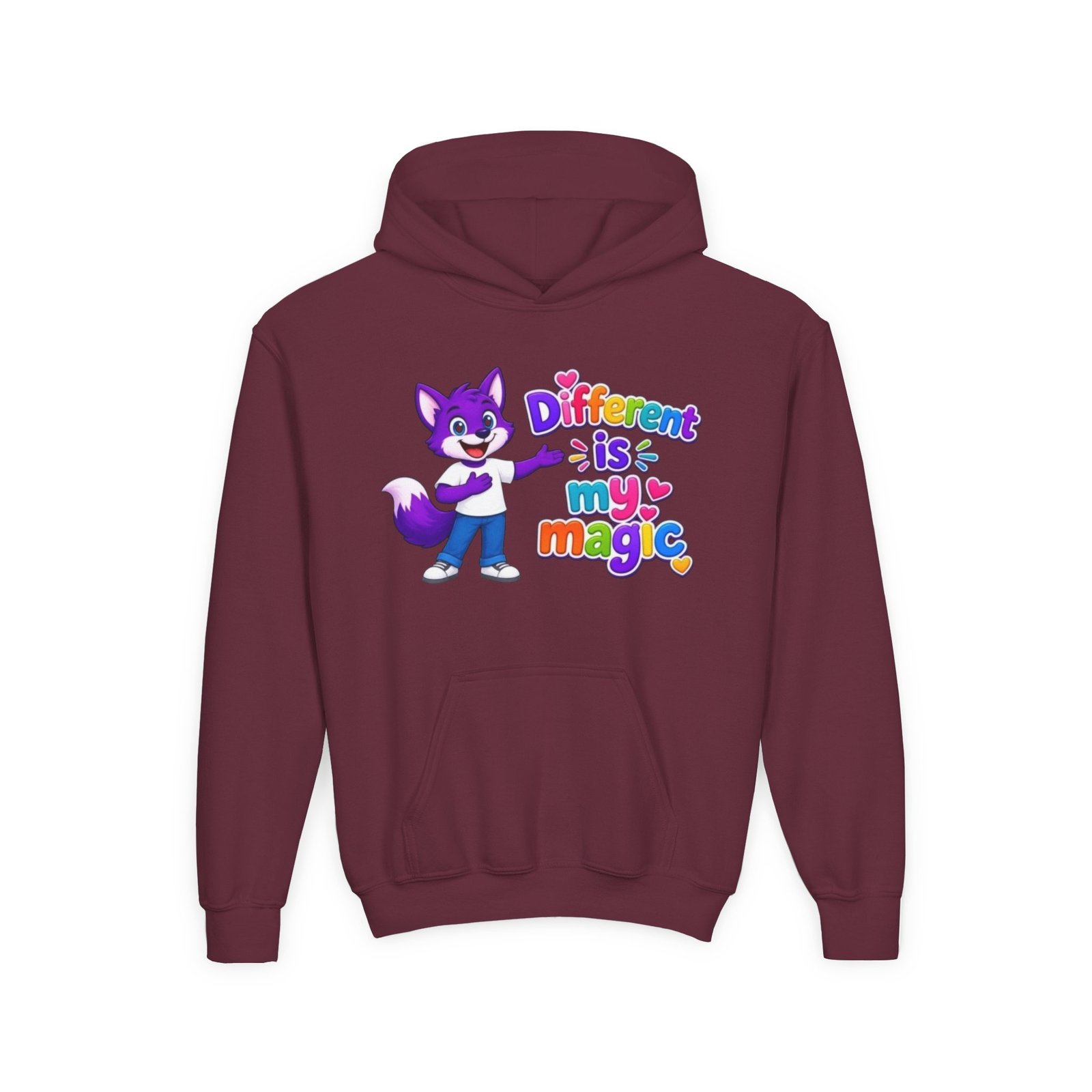 Youth Heavy Blend Hooded Sweatshirt — "Different is My Magic" - Image 21