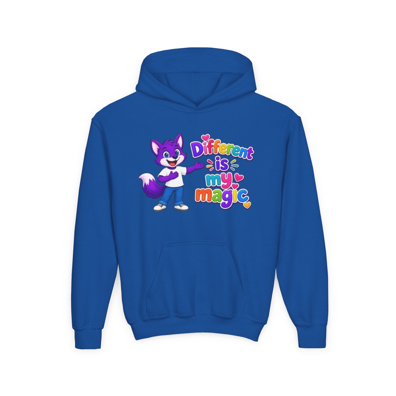 Youth Heavy Blend Hooded Sweatshirt — "Different is My Magic" - Image 41