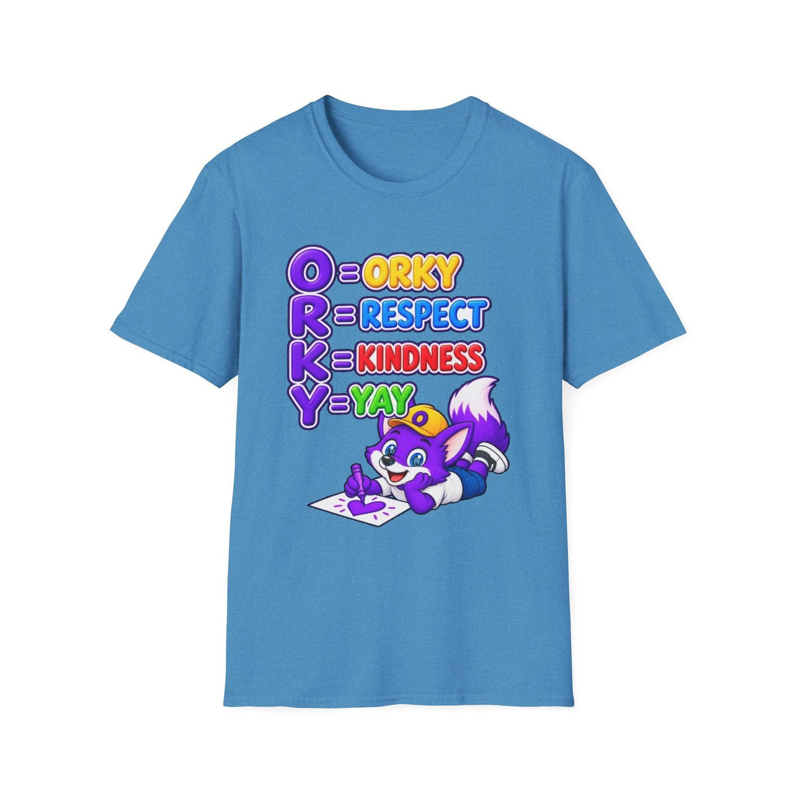 Unisex Softstyle T-Shirt — Orky Respect Kindness Kids Yay - Image 30