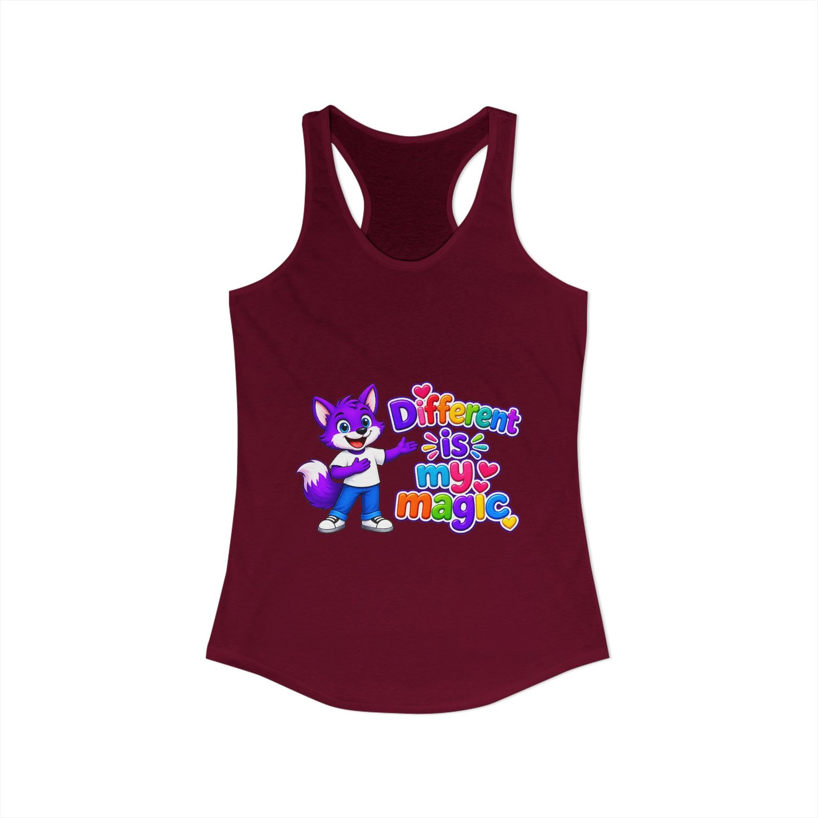 Women's Ideal Racerback Tank__ Different is my magic - Image 62