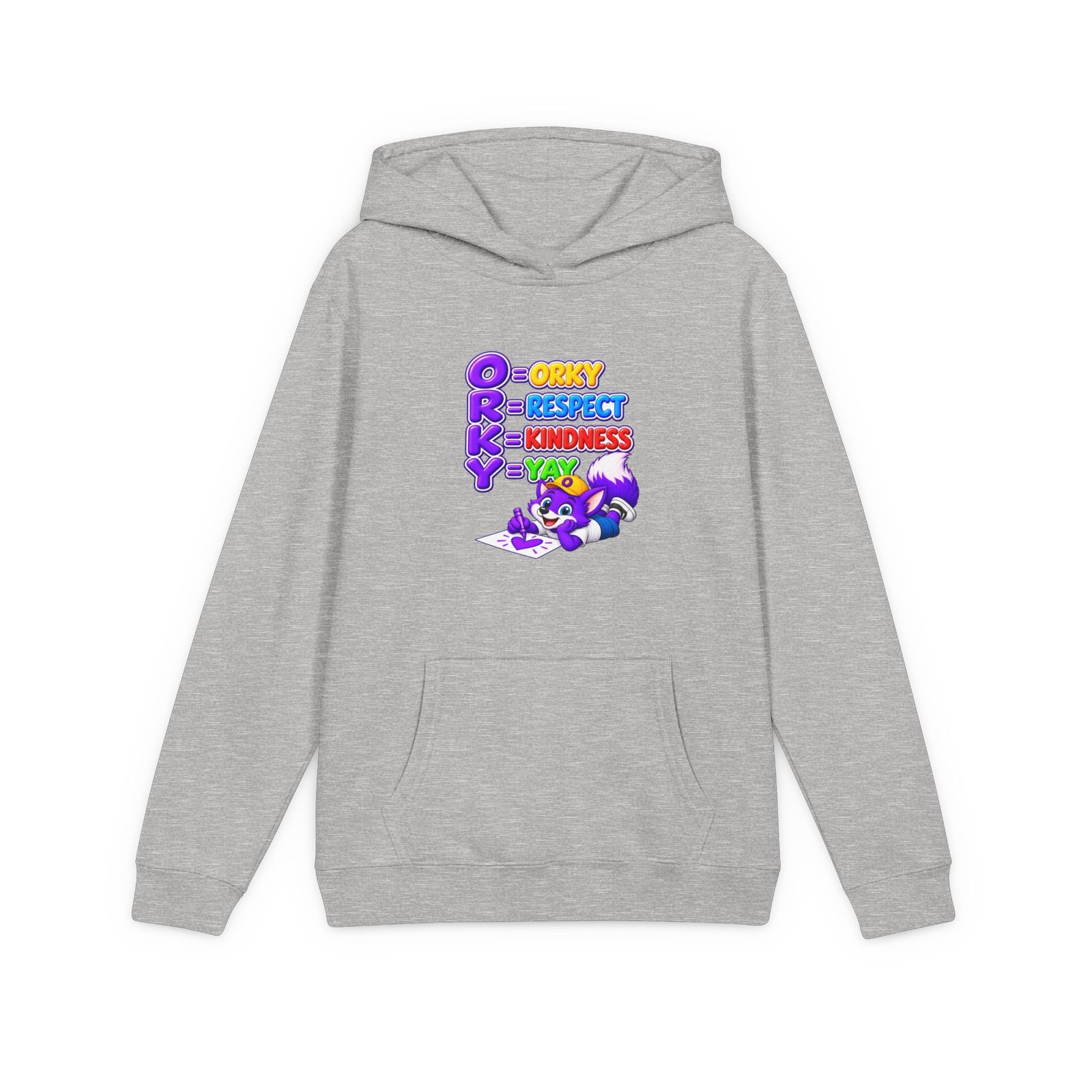 Youth V.I.T.™ Fleece Hoodie— ORKY Values: 'Respect, Kindness, Yay' - Image 4