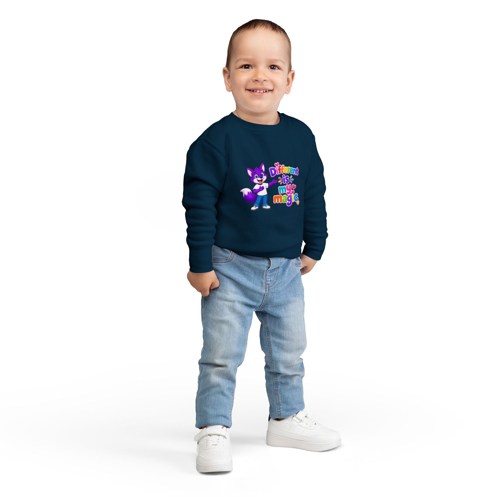 Toddler Sweatshirt — "Different is My Magic" Cute Fox - Image 24
