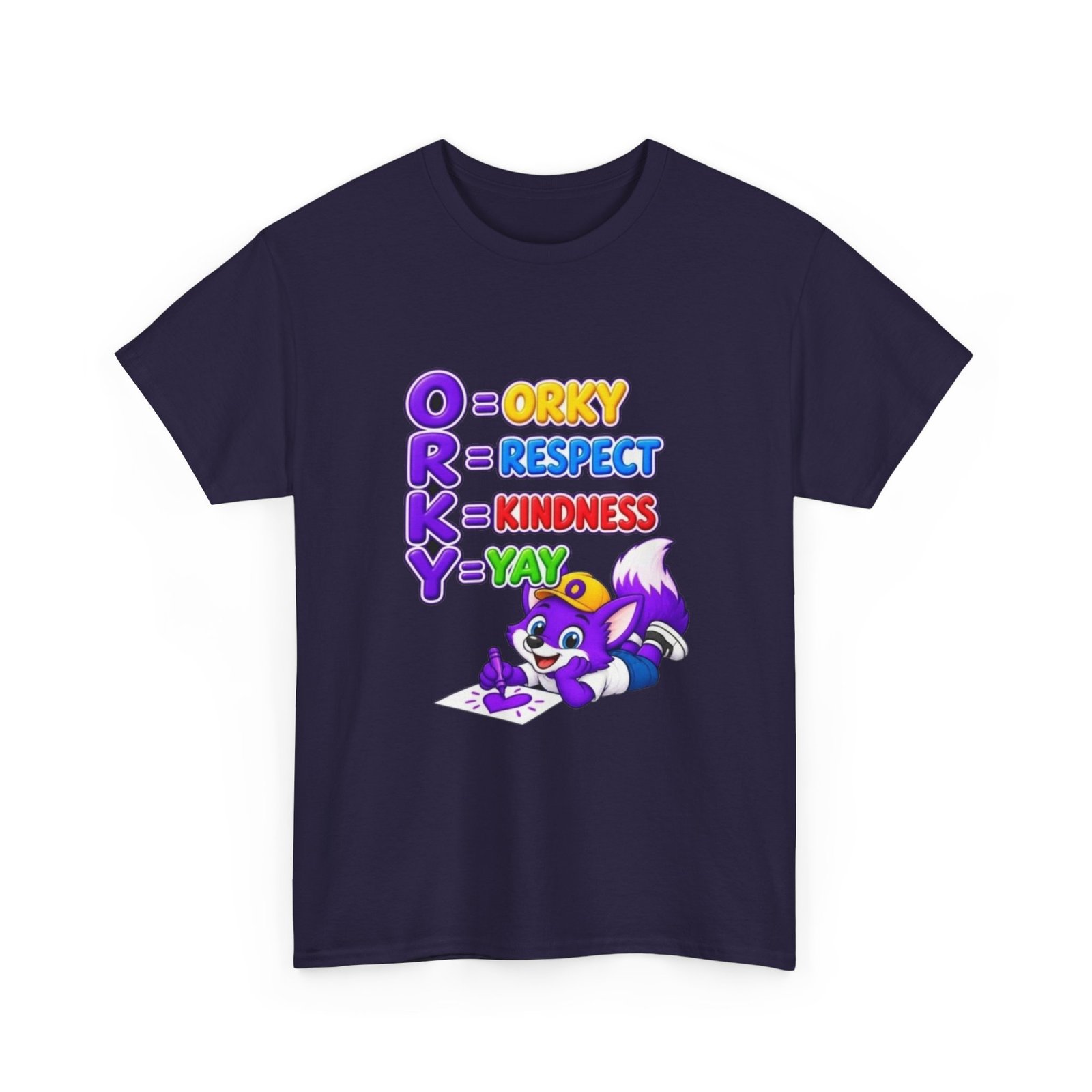 Unisex Heavy Cotton Tee – 'O R K Y' Respect & Kindness Yay - Image 25