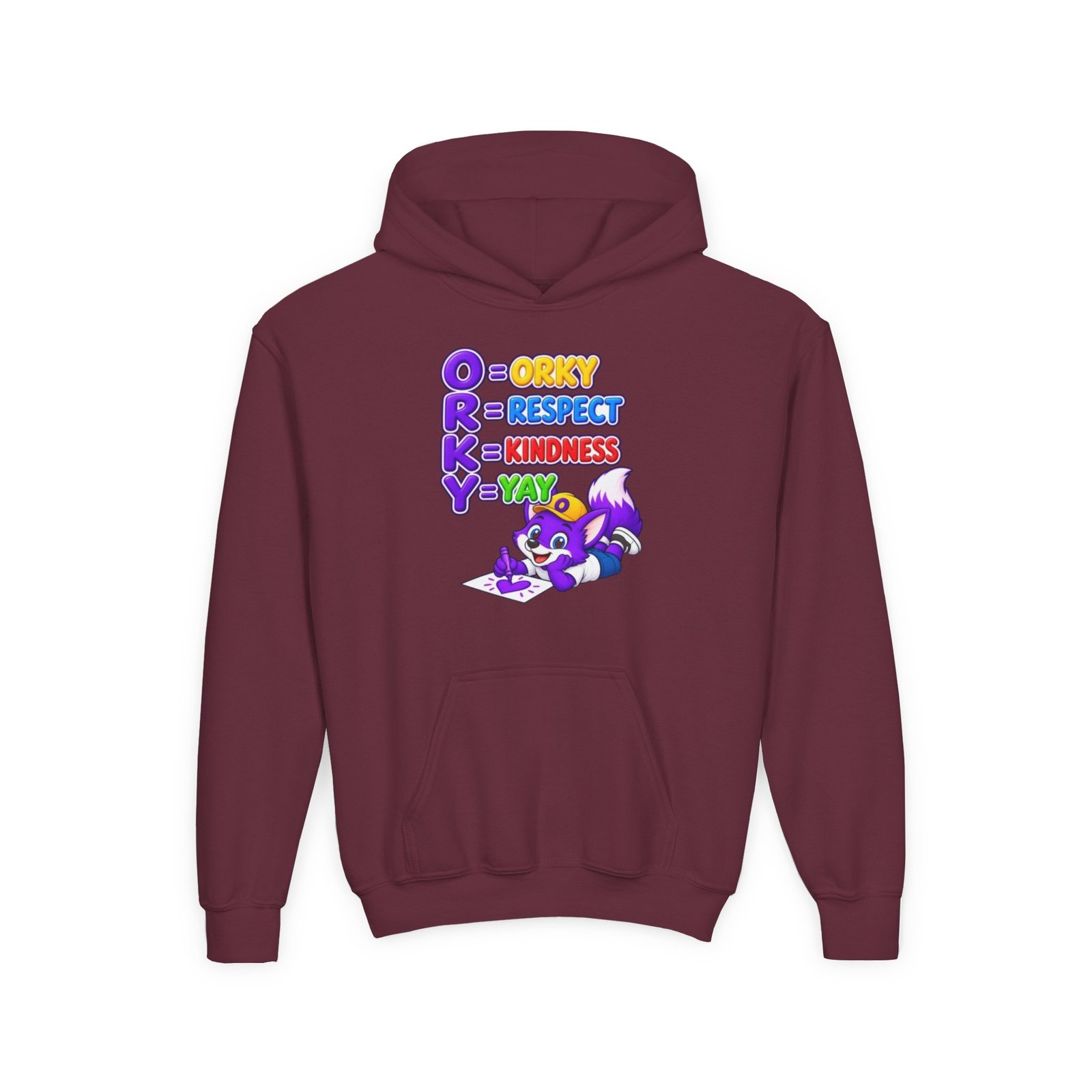 Youth Heavy Blend Hooded Sweatshirt — O.R.K.Y. Respect, Kindness, Yay - Image 21
