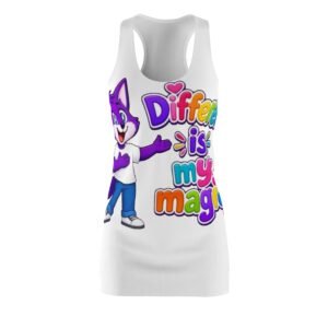 Women's Cut & Sew Racerback Dress (AOP) — "Different is My Magic"