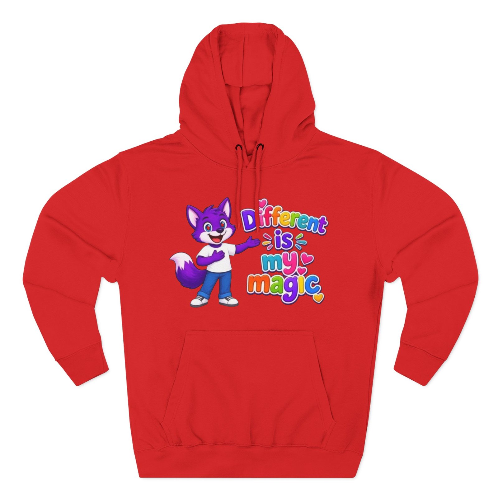 Three-Panel Fleece Hoodie __ ' Different is My Magic ' - Image 53