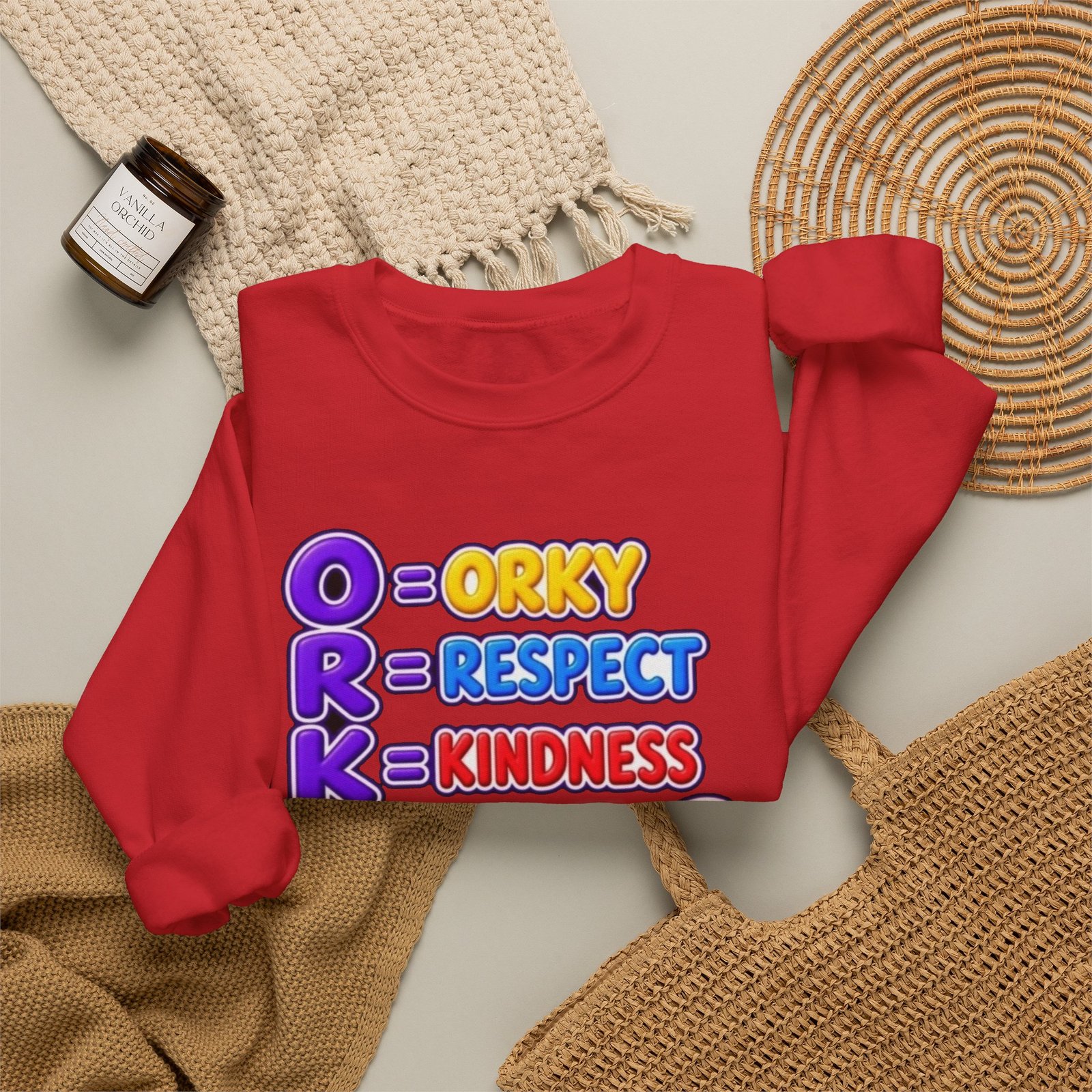 Unisex Heavy Blend™ Crewneck Sweatshirt — 'O = Orky, R = Respect, K = Kindness, Y = Yay' - Image 74