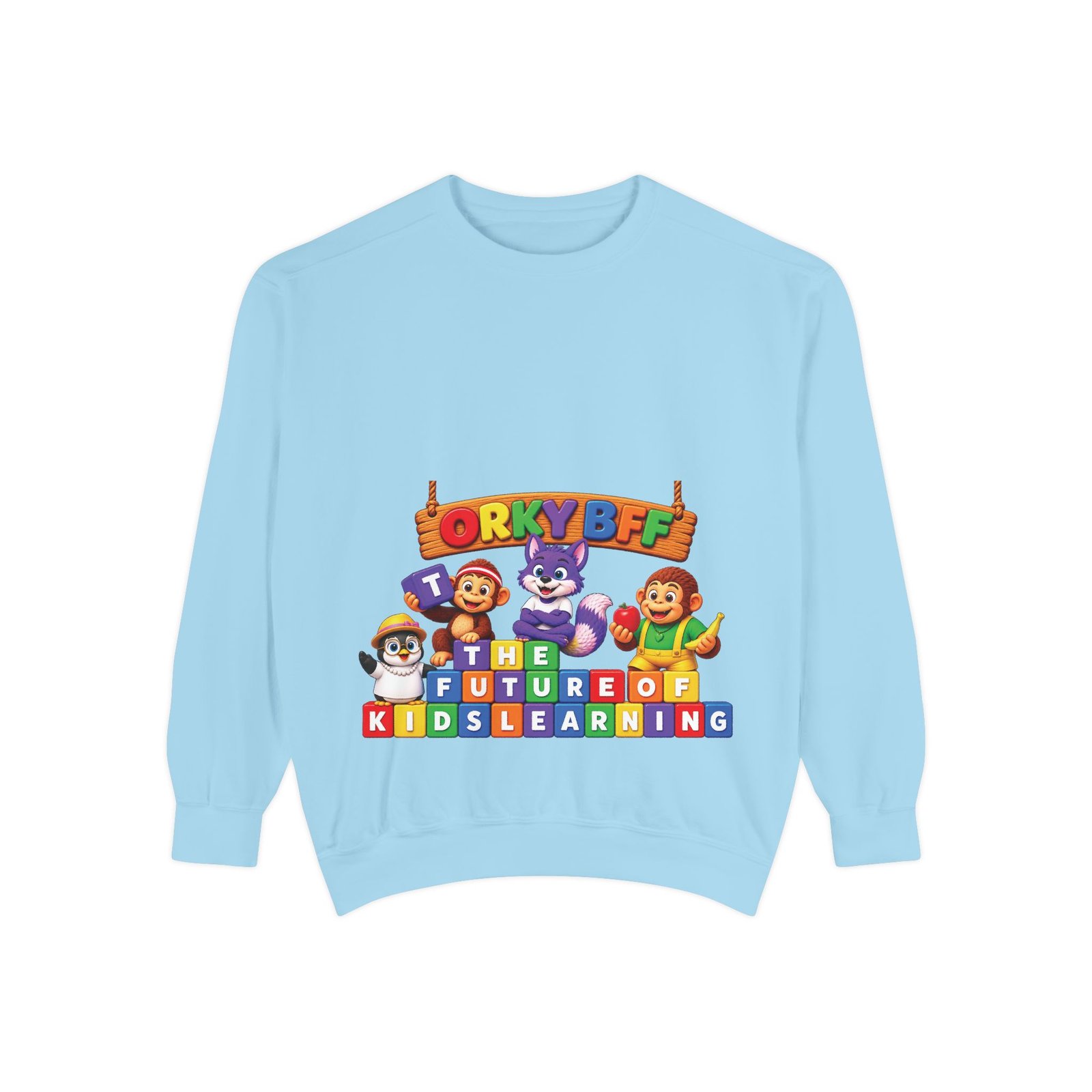 Kids Learning Crewneck Sweatshirt — 'StoryBFF: The Future of Kids Learning' Graphic - Image 55